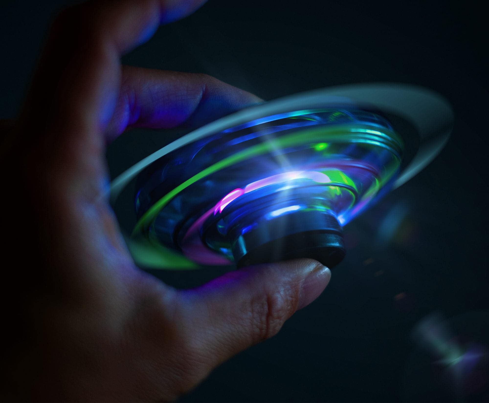360 Rotating Flying Boomerang Drone with RGB Lights - Hand-Operated Hovering Fidget Spinner Toy for Kids & Adults | Stress Relief Sensory Toy for Anxiety | Cool Novelty Gift for Birthday & Party Games | Indoor & Outdoor Play