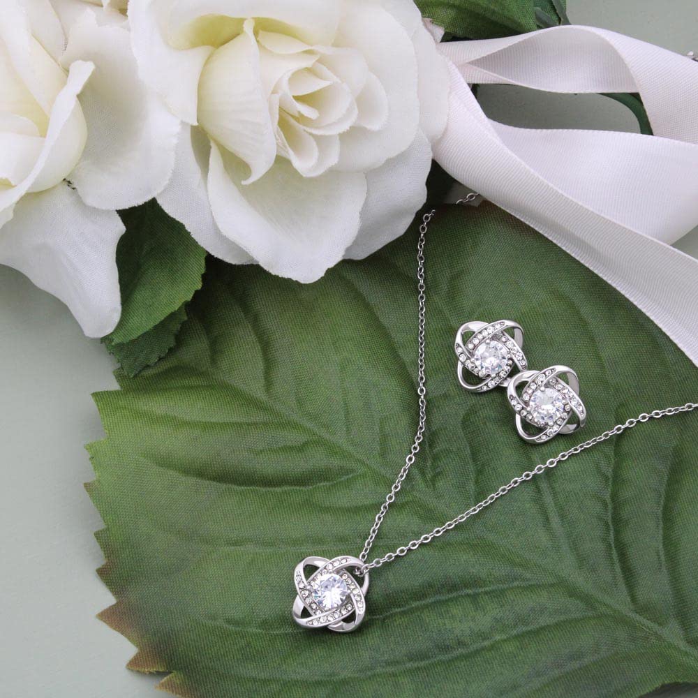 To My Daughter 'Not Even Time' Love Knot Necklace - Sterling Silver Cubic Zirconia Pendant with Gift Box & Message Card | Thoughtful Birthday, Graduation or Christmas Jewelry Gift for Daughter, Sister, Granddaughter | Perfect for Mother-Daughter Bonding & Special Occasions