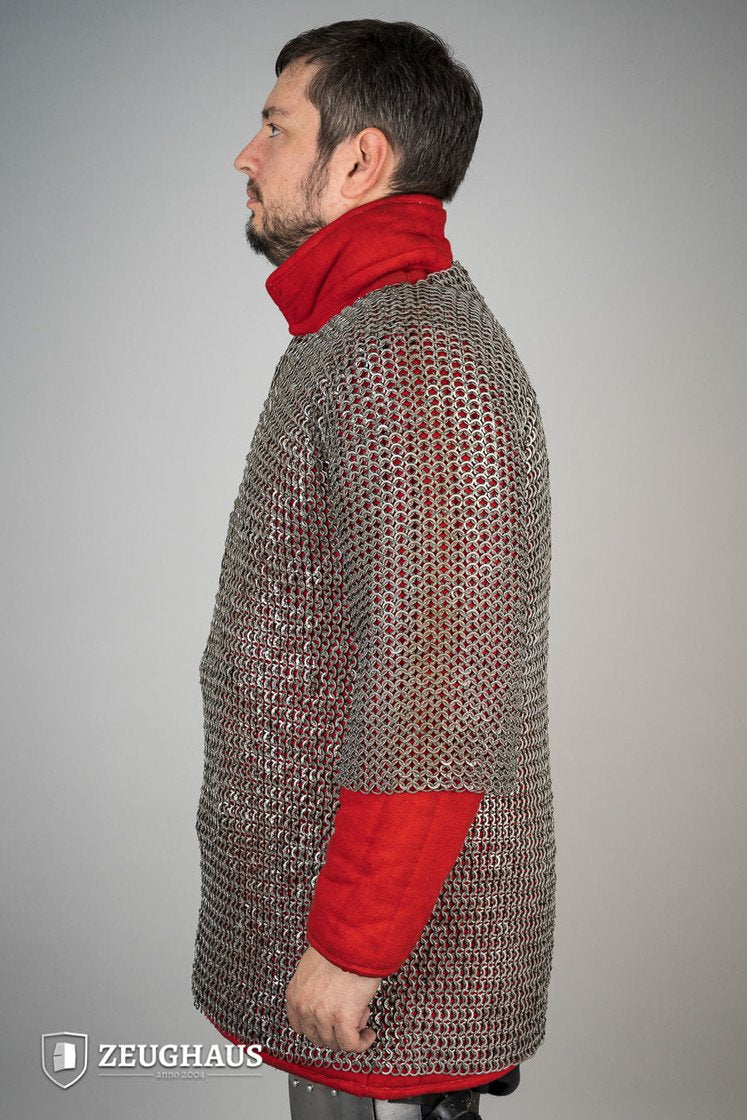 Chainmail Haubergeon Flat Ring Wedge Riveted 9mm Steel Oiled - Medieval Armor for LARP, Cosplay & Historical Reenactment