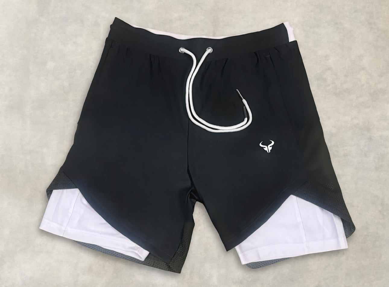 Cerus Black Hybrid 2-in-1 Running Shorts with Built-in Liner - Men's Athletic Workout Gym & Outdoor Training Shorts - Perfect for Jogging, Hiking and Sports Activities