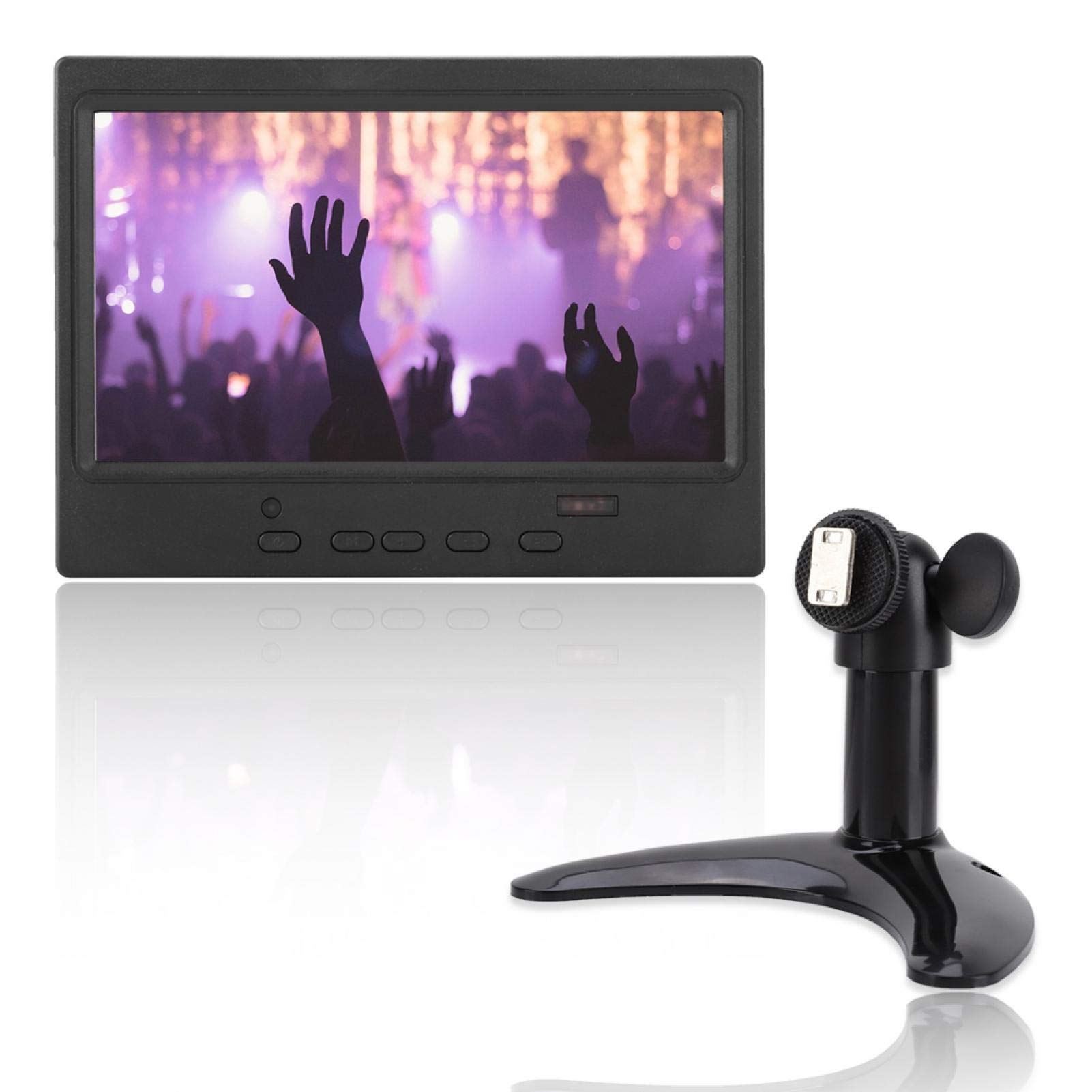 Universal Monitor Stand for 7-11.6 Inch Screens - Adjustable Desktop Computer Monitor Holder with ABS Metal Base - Lightweight & Portable LCD Desk Mount (Black) - Perfect for Home Office, Gaming Setup & Workspace Organization