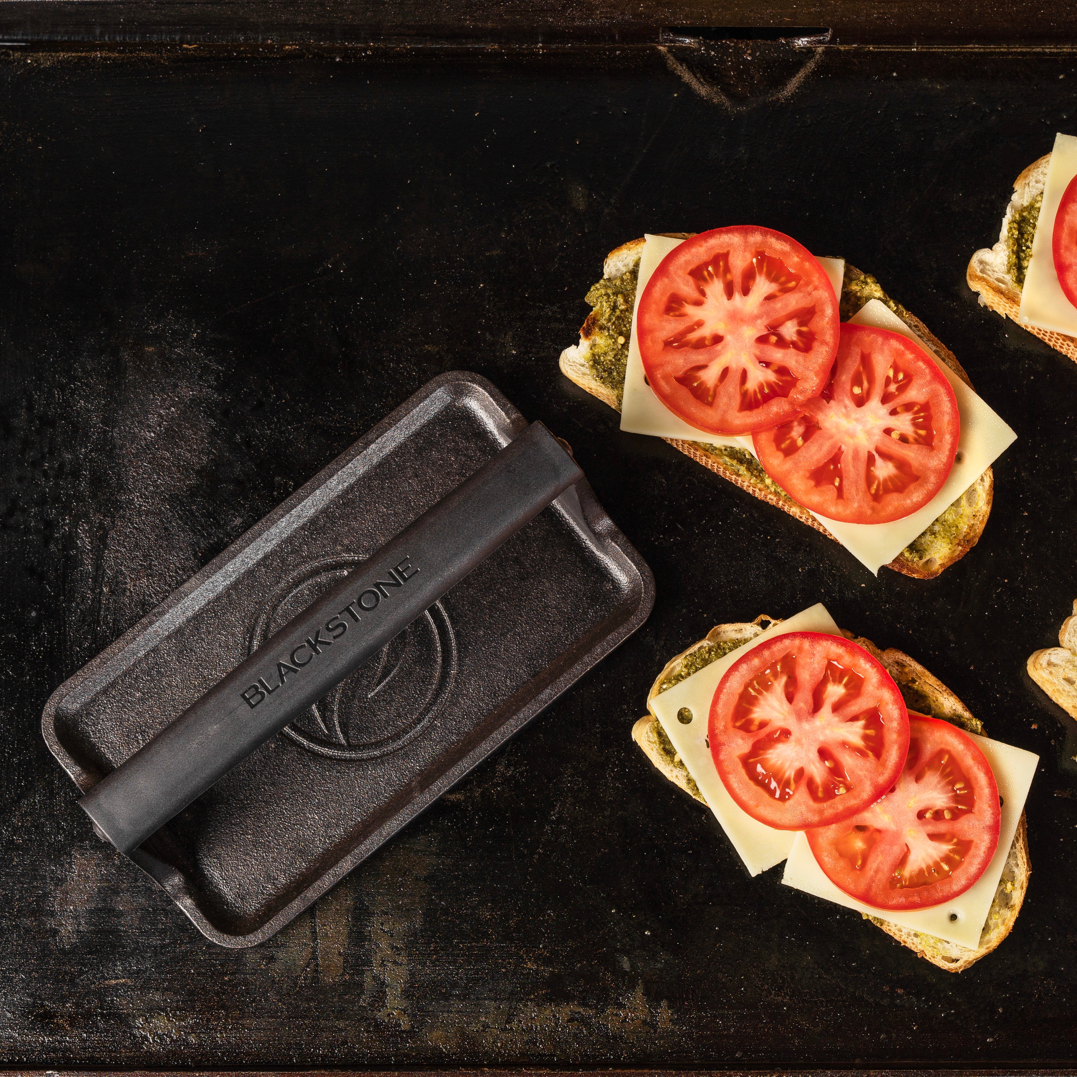 Heavy Duty Cast Iron Griddle Press for Burgers, Steaks & Paninis – Perfect for Grilling, BBQ & Stovetop Cooking