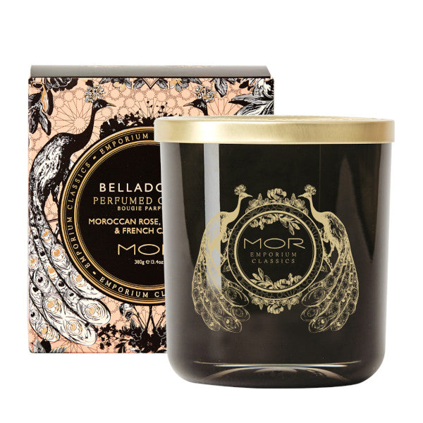 Premium MOR Fragrant Soy Candle - Belladonna Scented, 380g Natural Wax for Home, Spa & Romantic Ambiance