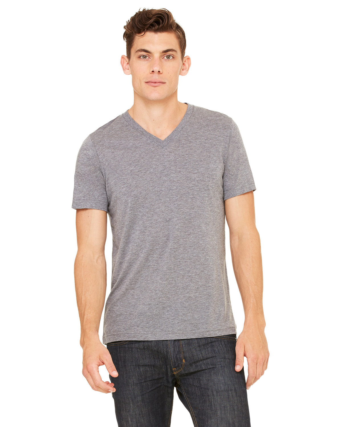 Bella + Canvas 3415C Premium Unisex Triblend V-Neck T-Shirt - Soft Comfort Fit for Men & Women - Perfect for Casual Wear, Gym, and Everyday Outfits