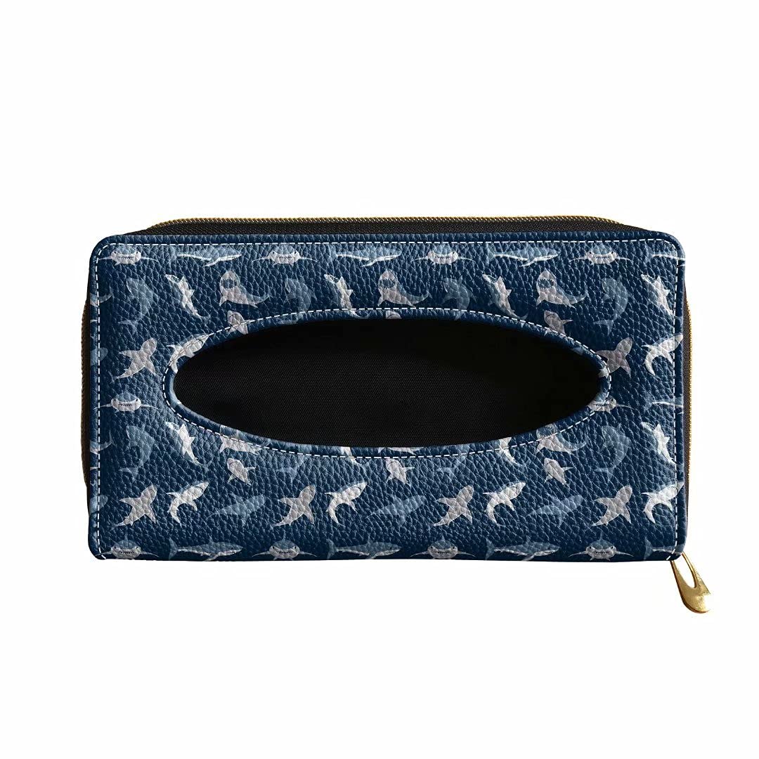 Cartoon Shark Print Car Visor Tissue Holder - Cute Auto Napkin & Tissue Box Organizer for Kids, Perfect Car Accessories for Family Road Trips & Daily Commute
