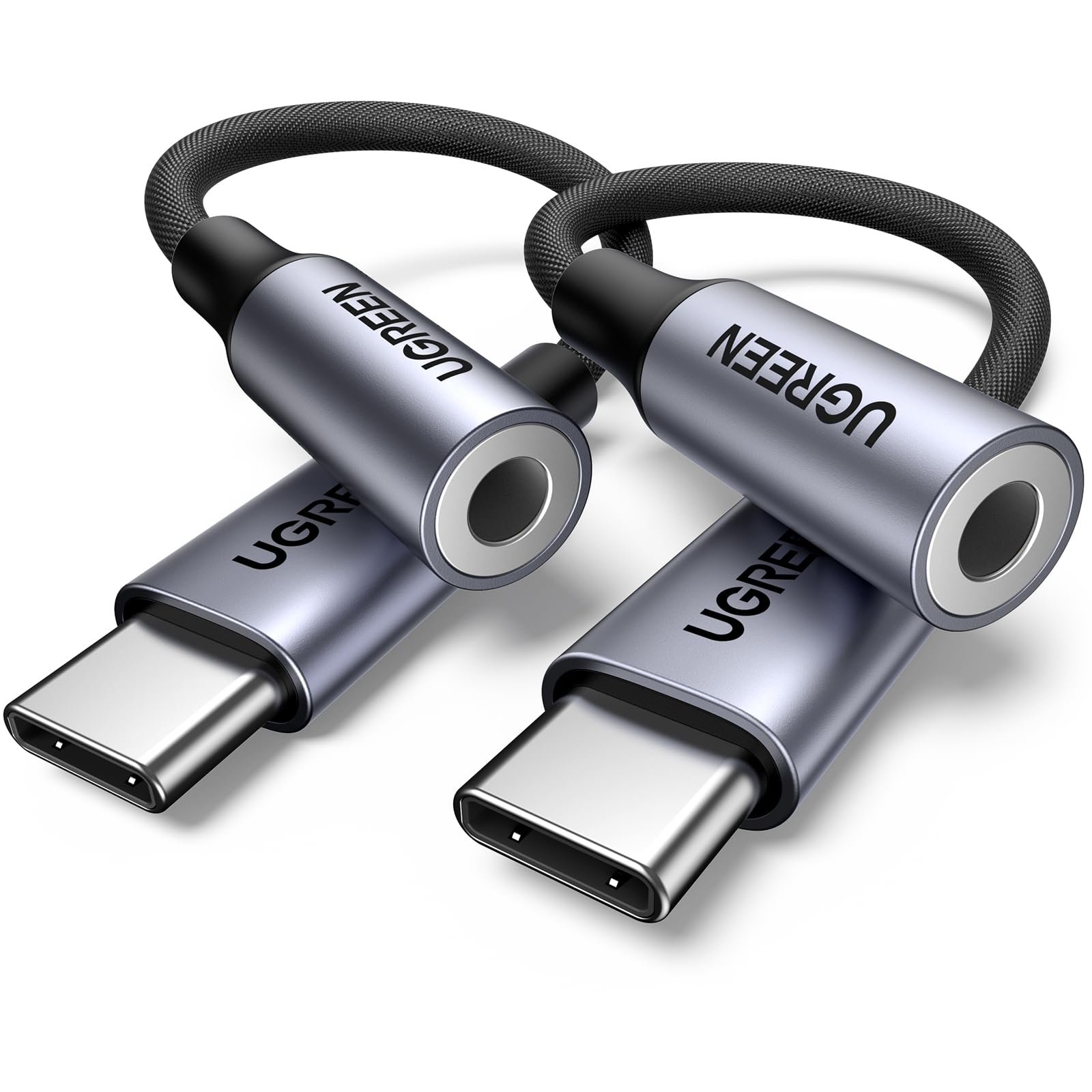 UGREEN USB C to 3.5mm Headphone Audio Adapter with HiFi DAC - 24bit/96kHz Stereo Sound - Compatible with iPhone 15 Pro, iPad, Galaxy S24/S23 Ultra, Pixel - Perfect for Music, Gaming & Video Calls (10cm)