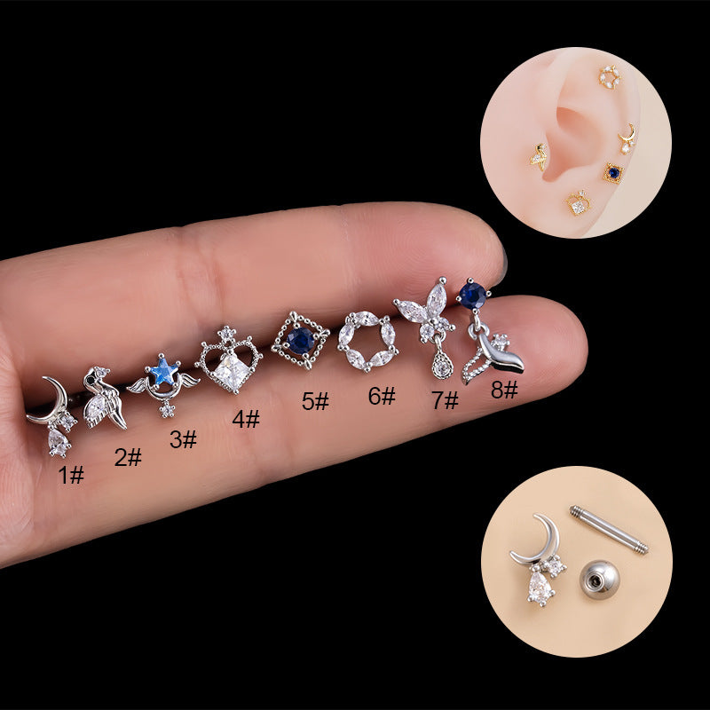 16G Conch Earrings - Surgical Steel Barbell Stud Body Jewelry | HSPJ884 | Perfect for Cartilage Piercing & Alternative Fashion Style