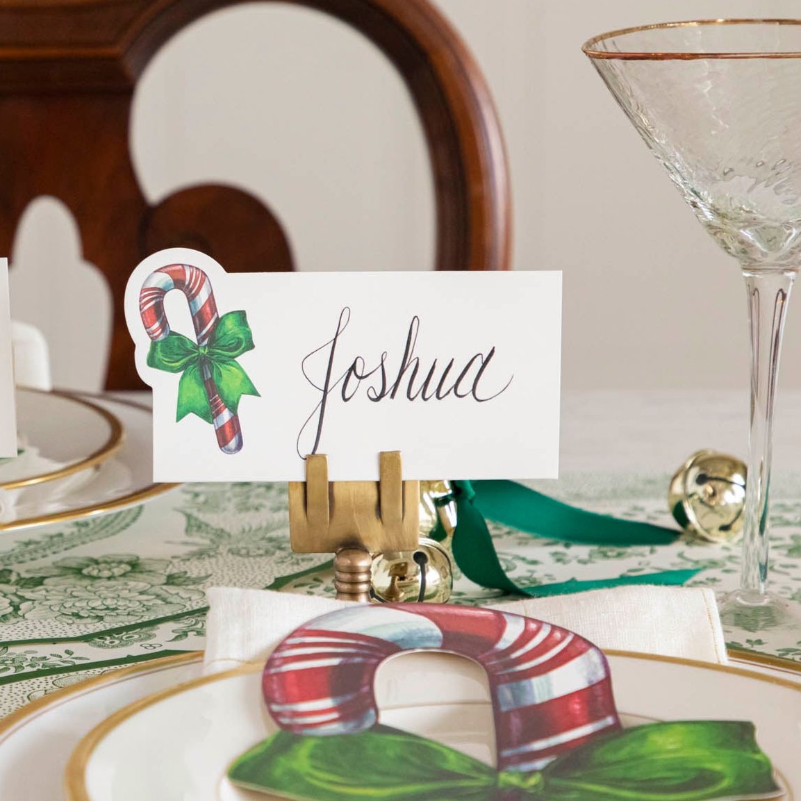 Personalized Candy Cane Place Cards for Christmas Party - Elegant Holiday Table Setting & Name Tags for Wedding, Dinner Party Decorations