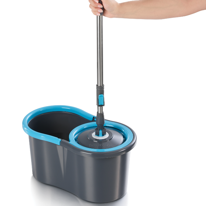 Easy Mop - Lightweight Spin Mop with Bucket, Washable Microfiber Pads for Floor Cleaning - Perfect for Hardwood, Tile, Laminate Floors (Kitchen, Bathroom, Living Room)