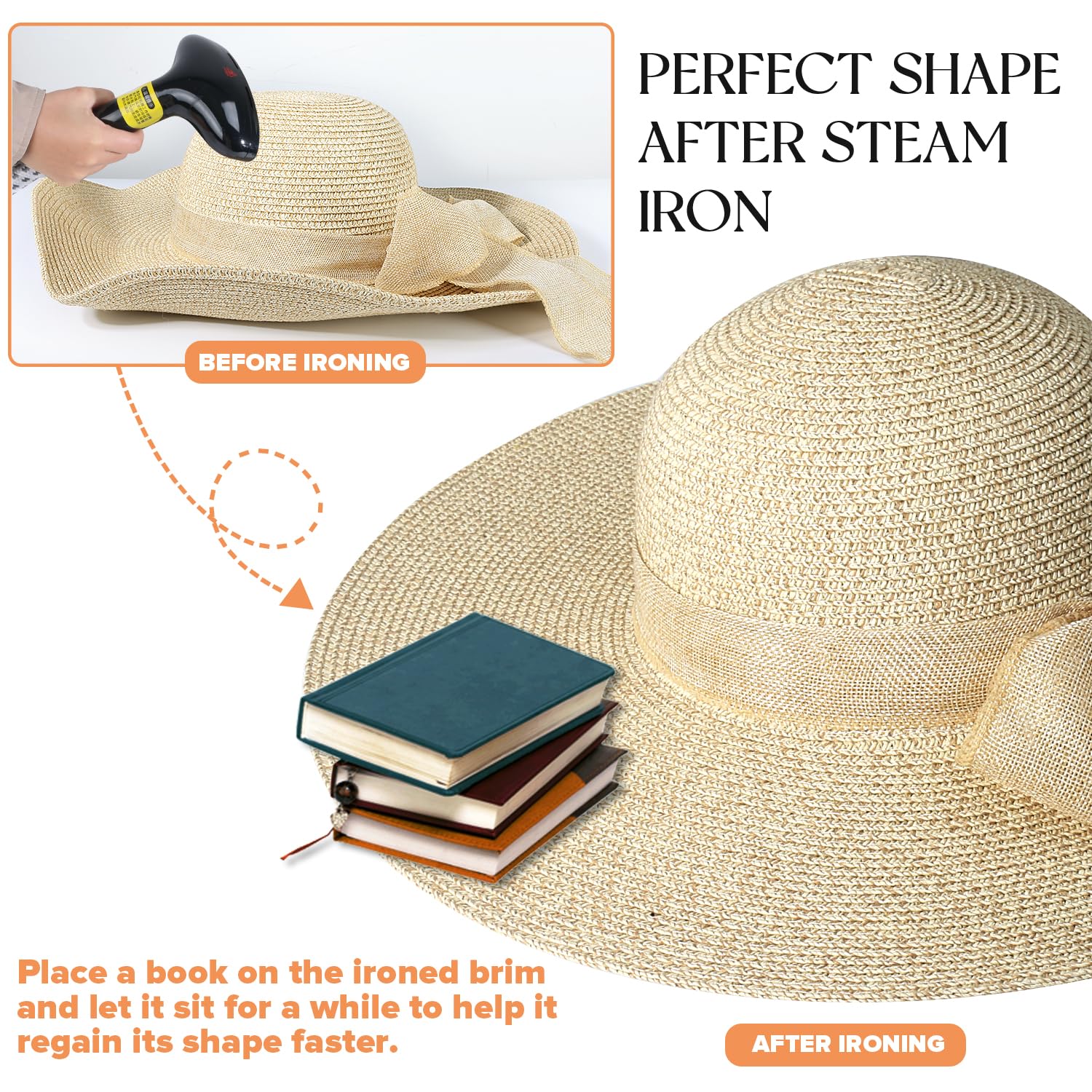 Women's Wide Brim Straw Sun Hat - Packable Floppy Beach Hat for Summer, Outdoor & Garden Wear - Perfect for Vacations, Poolside Lounging, and Sun Protection