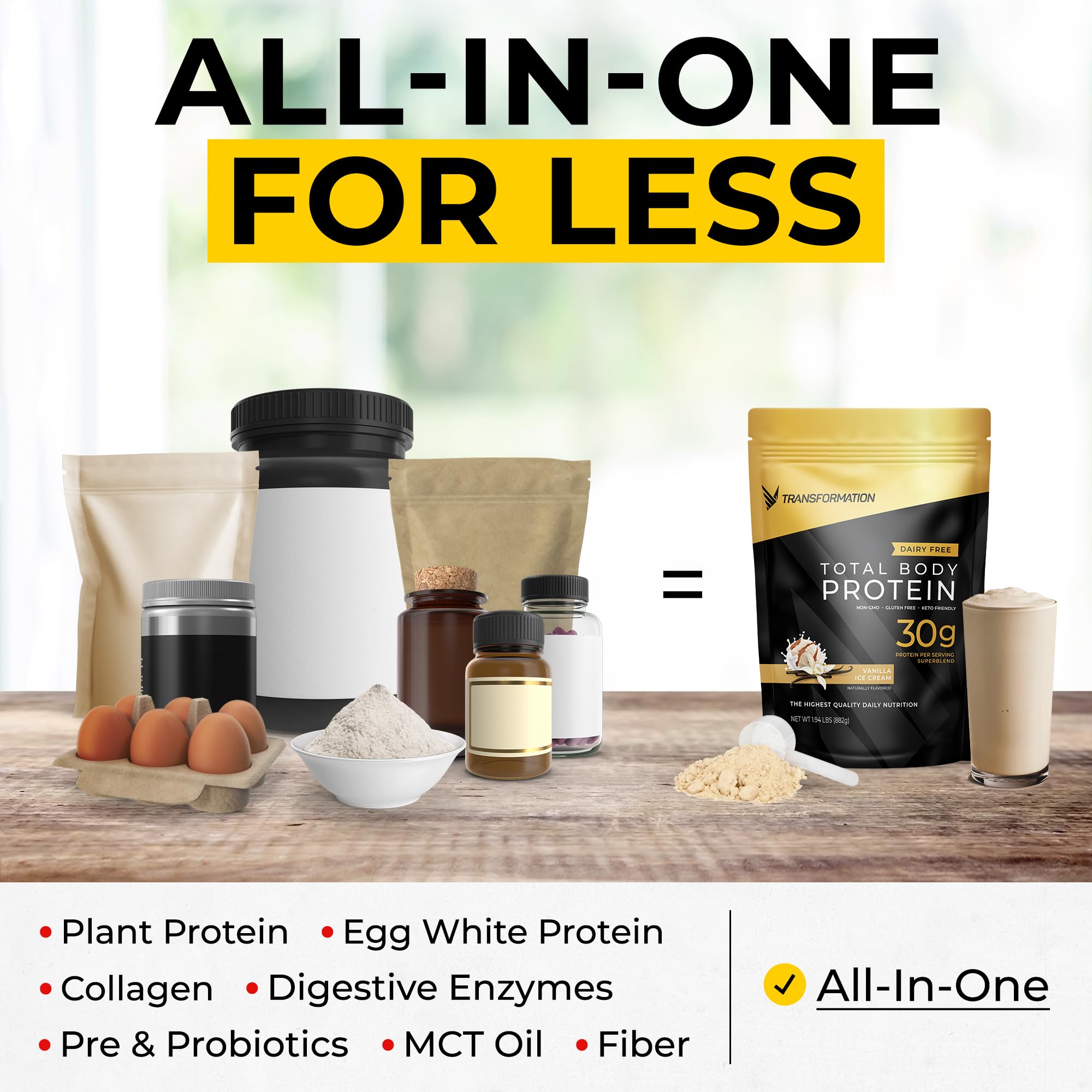 Premium Chocolate & Vanilla Protein Powder - 30G Multi-Protein Superblend with Collagen Peptides, Egg White & Plant Proteins | MCT Oil, BCAAs, Probiotics & Enzymes | Low Carb Protein Shake for Muscle Recovery, Weight Management & Post-Workout Nutrition