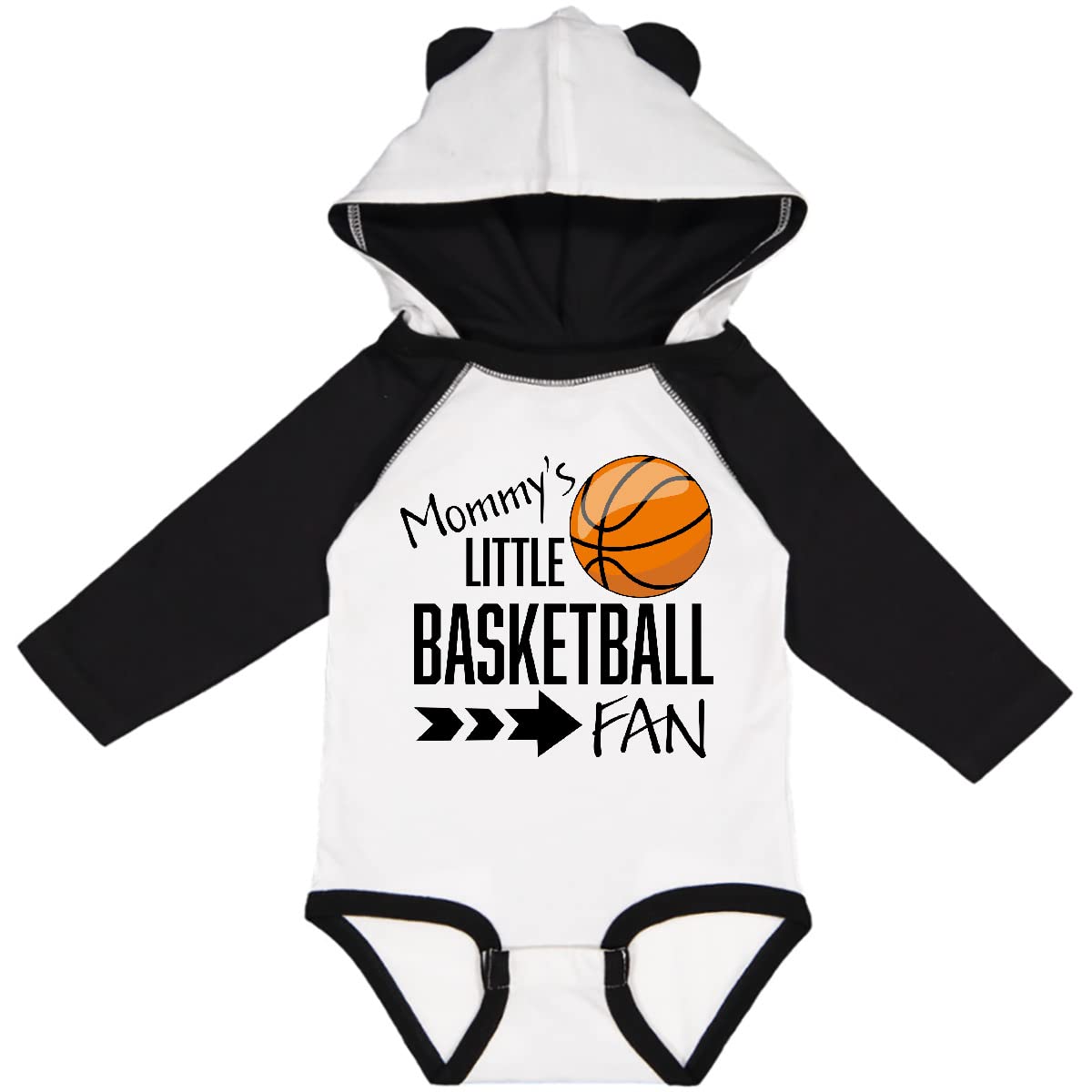 Inktastic Mommy's Little Basketball Fan Baby Long Sleeve Bodysuit - Soft Cotton Creeper for Infants & Toddlers - Perfect for Game Day, Family Photos & Playtime