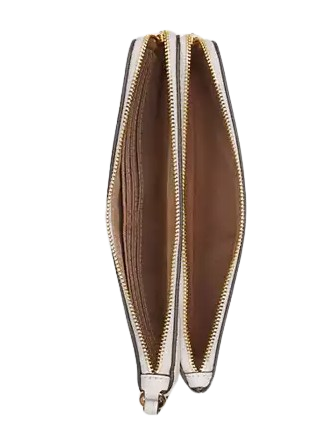 Coach Double Zip Wallet in Signature Canvas - Stylish & Durable Leather Wallet for Women - Perfect for Everyday Use, Travel & Gifting