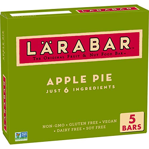 Larabar Gluten Free Apple Pie Snack Bars - 5 Pack | Vegan, Non-GMO, Dairy Free Energy Bars for Hiking, Travel & Healthy On-the-Go Snacks