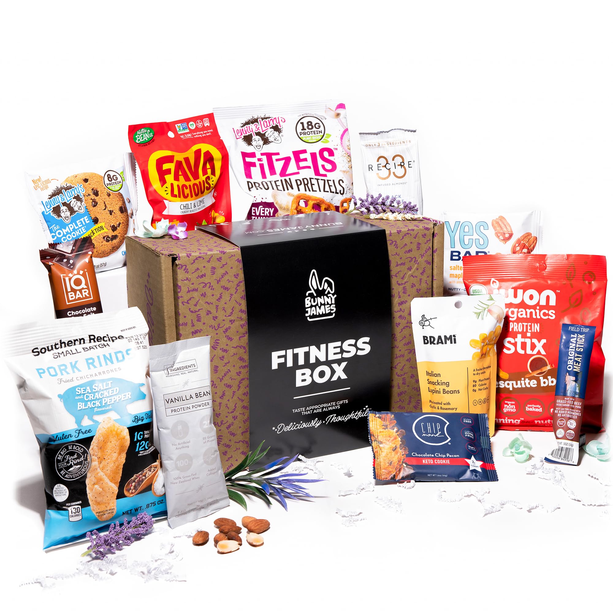High Protein Snack Box Sampler - Healthy Fitness Gift for Men, Women, Athletes & Military | Gym, Workout, Office & Travel Snacks