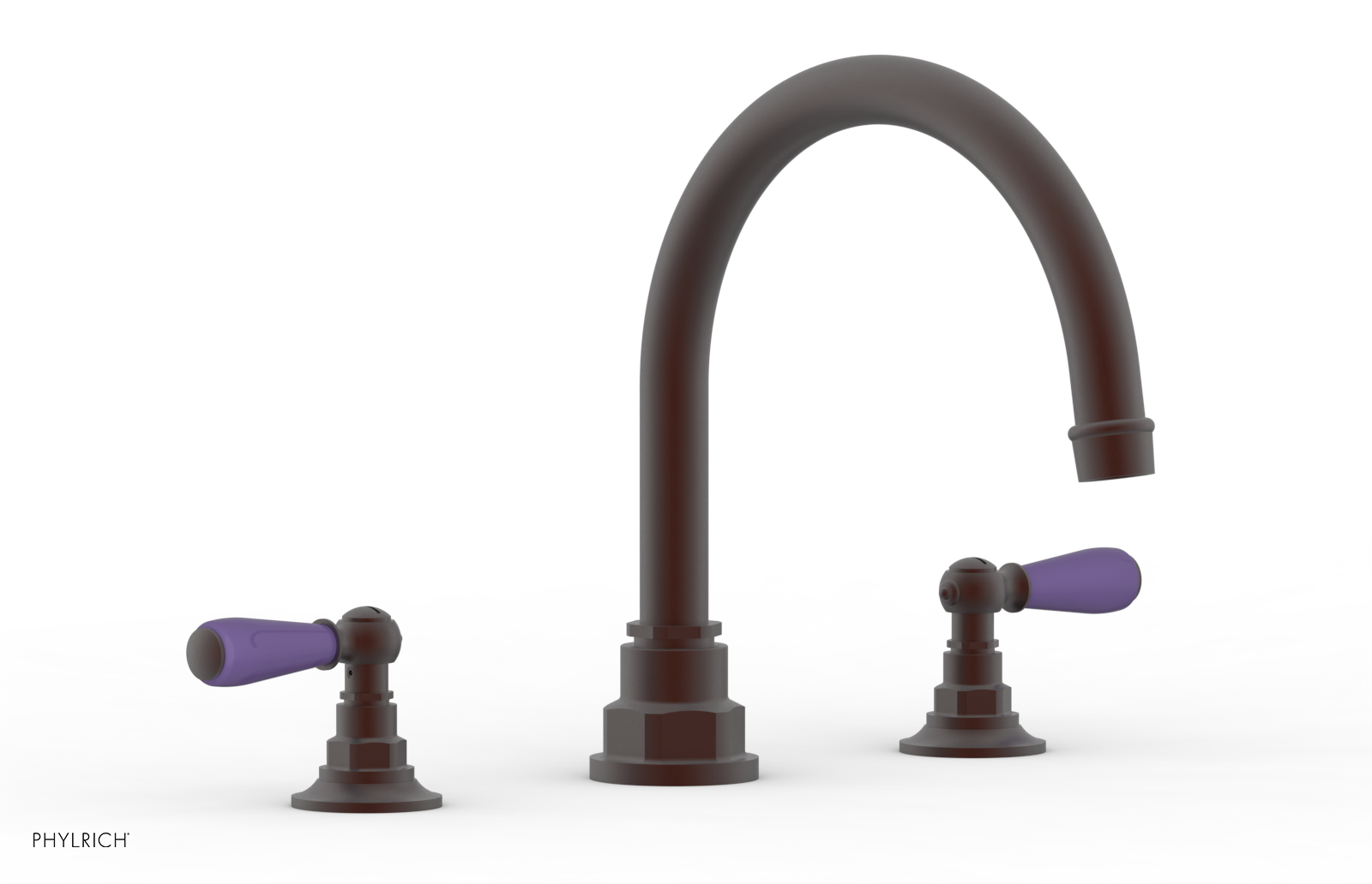 Jamestown Deck Tub Set with Lever Handles & Purple Accents - 165