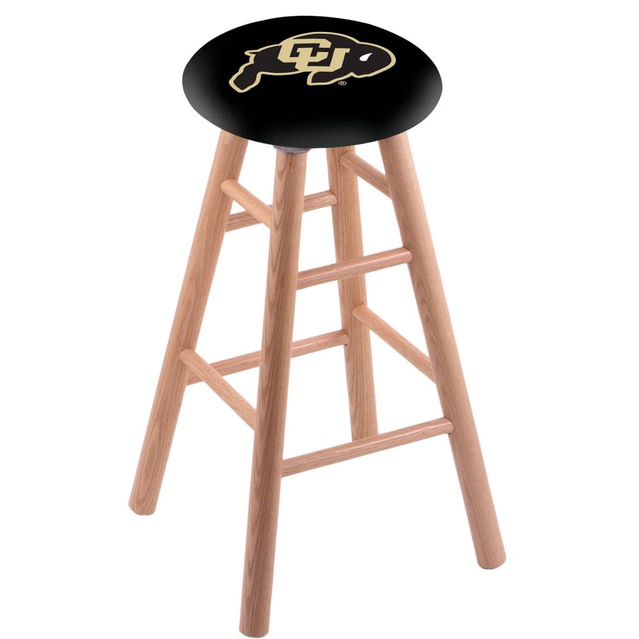 Holland Bar Stool Co. Solid Oak Wood Bar Stool with Colorado Seat - Natural Finish for Kitchen Island, Home Bar & Dining Room Decor