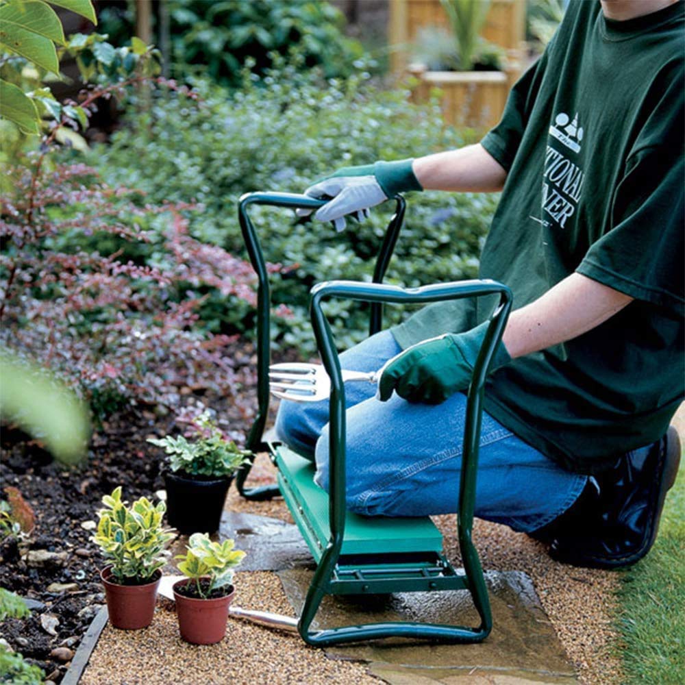 YUEGOO Folding Garden Kneeler and Seat with Foam Pad - Lightweight & Sturdy Gardening Bench for Knee Protection - Perfect for Planting, Weeding, and Outdoor Yard Work
