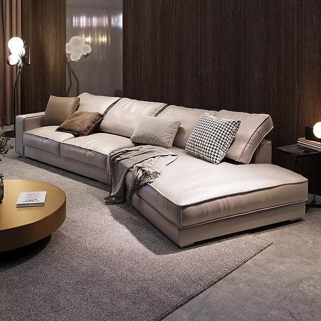 Halcyon Leathaire Angled Sectional Sofa - Modern L-Shaped Leather Couch for Living Room, Home Theater & Office | Comfortable Reclining Sofa Set with Premium PU Leather & Sturdy Frame