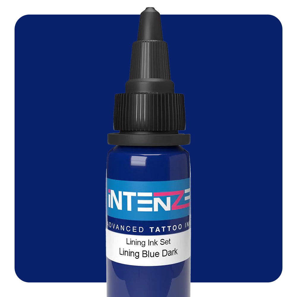 Intenze Color Lining Series - Dark Blue Lining Tattoo Ink - 1oz Bottle for Professional Tattoo Artists & Body Art Enthusiasts