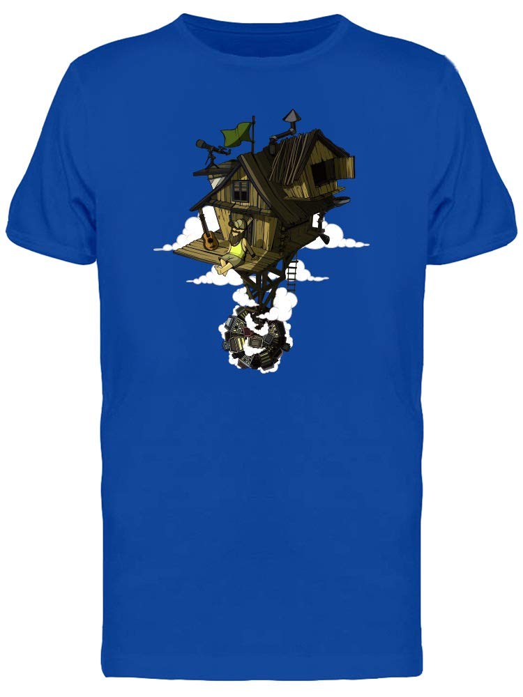 Men's Skyline House Graphic Tee - Trendy Urban Streetwear for Casual Outings & Travel Adventures