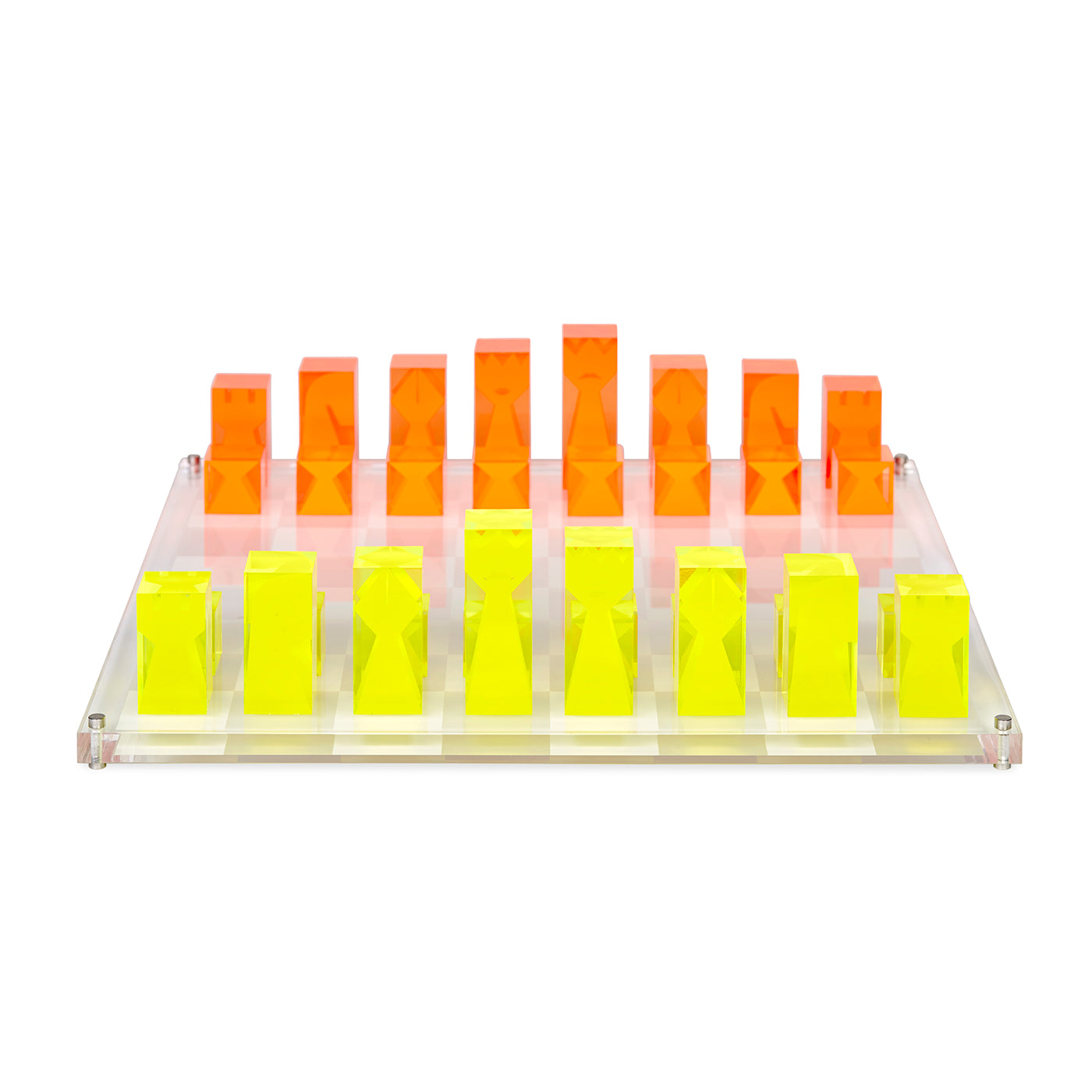 Neon Acrylic Chess Set - Glow in The Dark Board Game for Adults & Kids - Perfect for Game Nights, Home Decor, and Gift Giving
