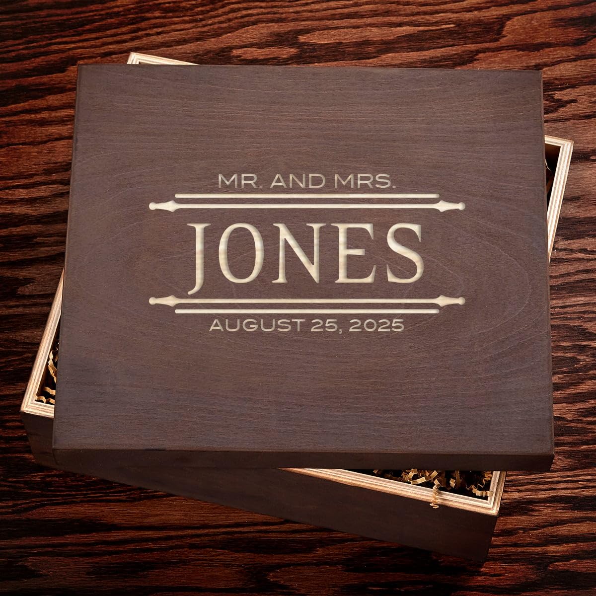 Personalized Wooden Gift Box for Keepsakes & Birthdays - Custom Engraved Brown Wood Box for Jewelry, Wedding Gifts & Special Occasions | HomeWetBar
