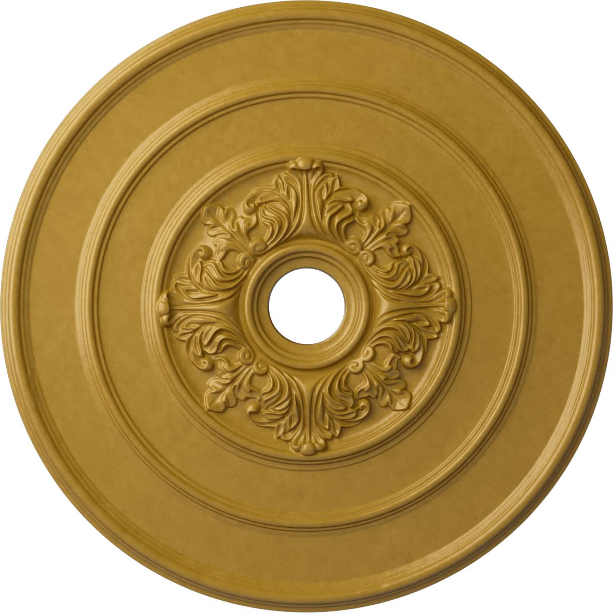 Ekena Millwork CM26TAIGS 26 Inch Traditional Ceiling Medallion with Acanthus Leaves - Hand-Painted Iridescent Gold Finish - 26