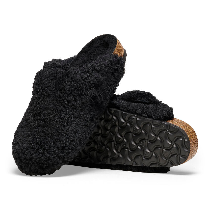 Birkenstock Boston Big Buckle Shearling Clogs for Women - Soft Suede Leather with Gold Buckle & Cozy Shearling Lining - Comfortable House Slippers for Indoor/Outdoor Wear