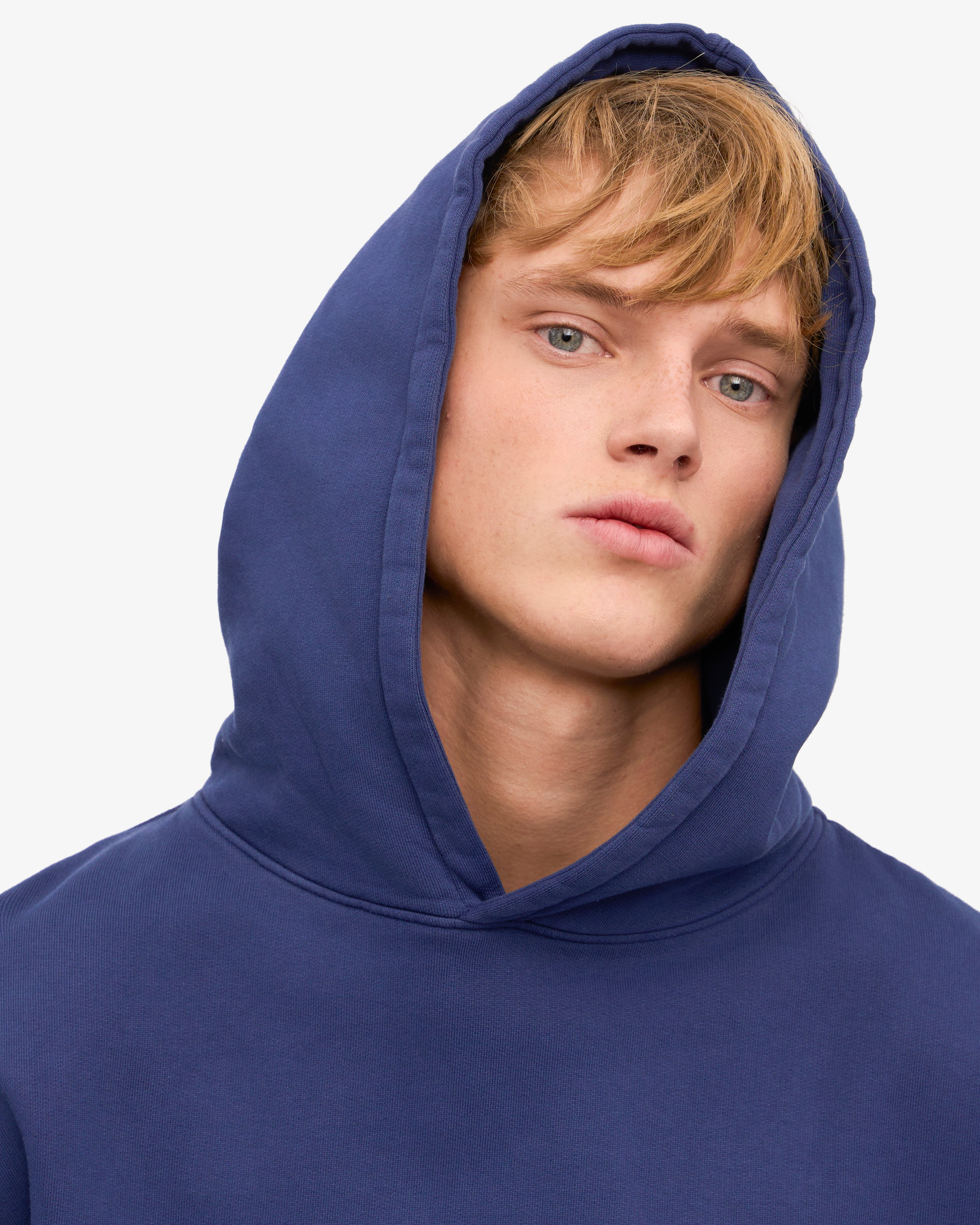 Organic Oversized Hoodie - Premium Cotton Unisex Pullover Sweatshirt in Marine Blue | Cozy Loungewear for Men & Women | Perfect for Casual Wear, Gym, and Outdoor Activities
