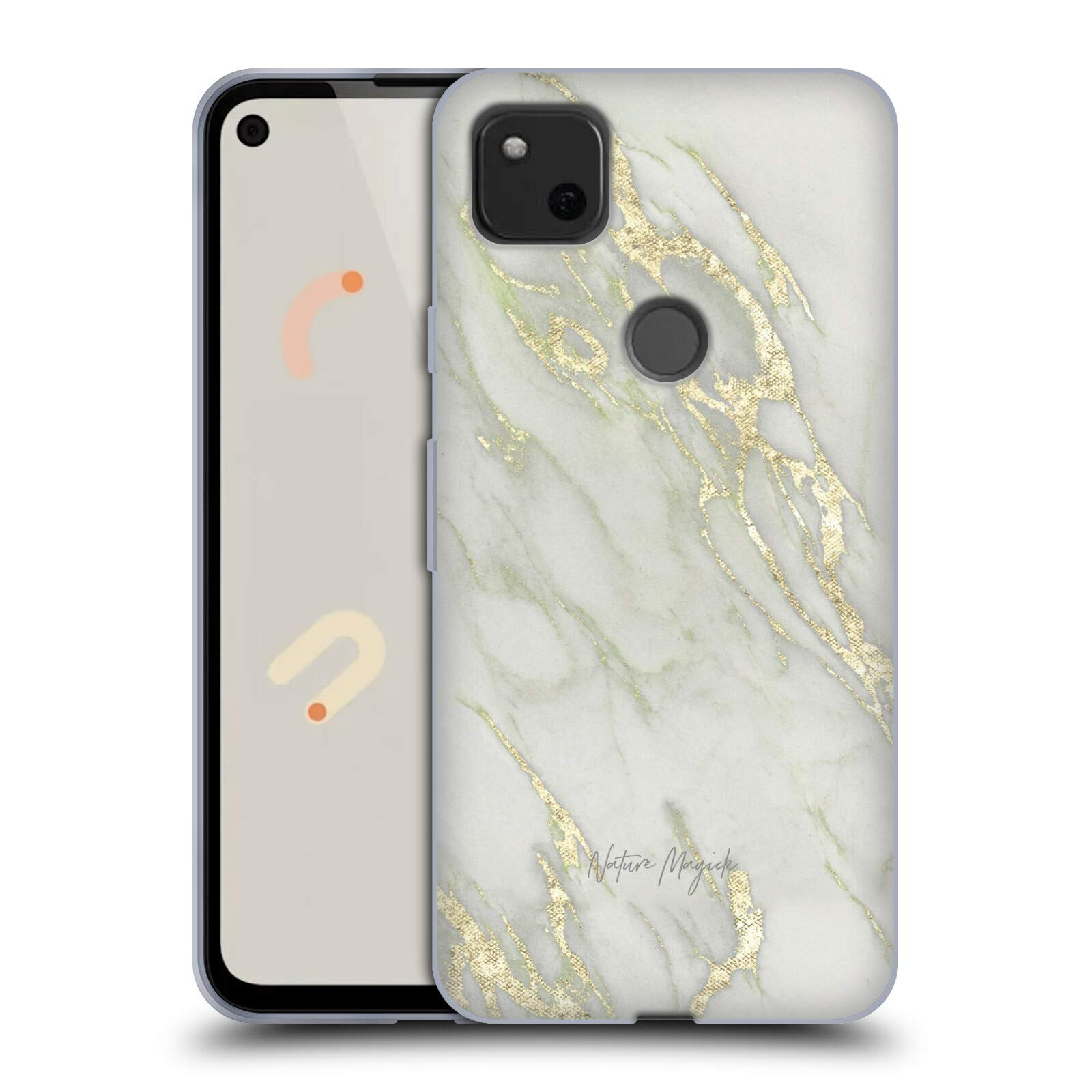 Nature Magick Yellow Marble Pixel 4a Case - Soft Gel Cover for Daily Use