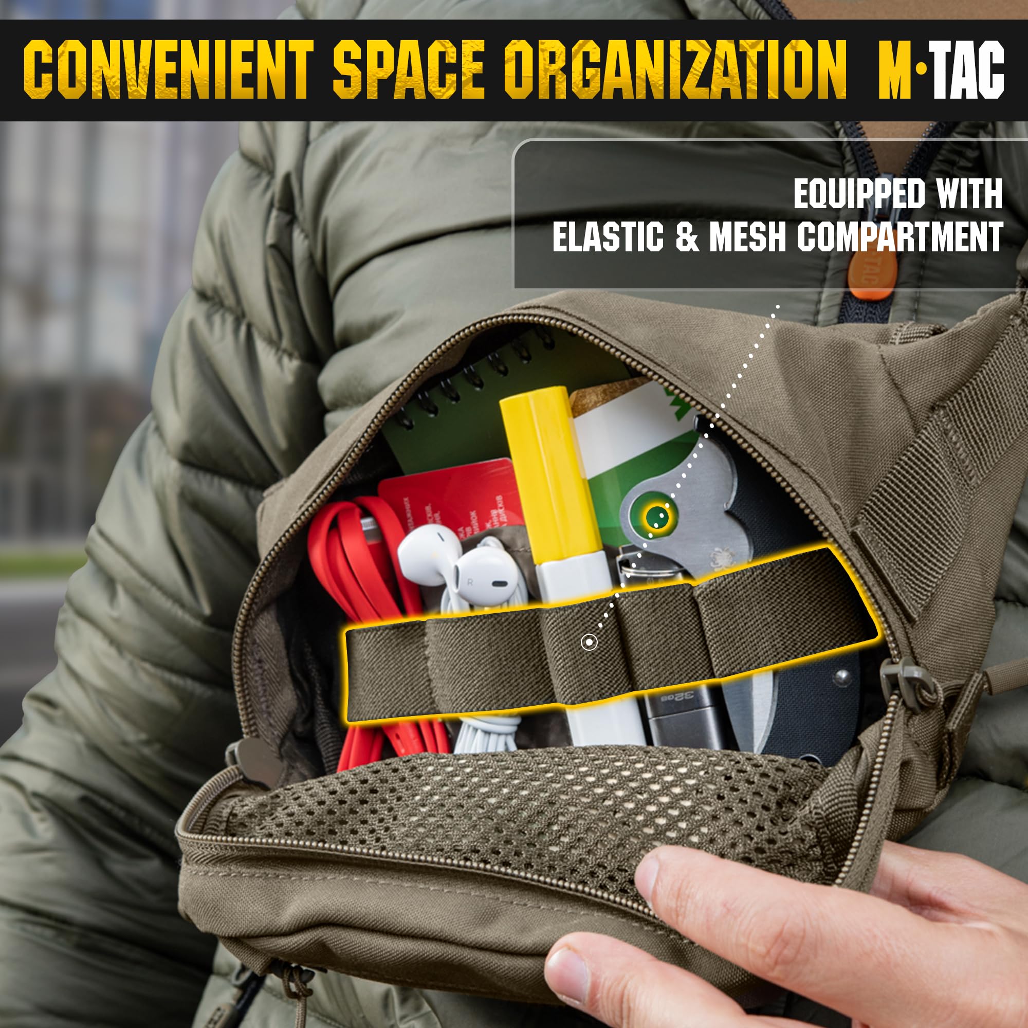 M-Tac Small Tactical Waist Pack - EDC Fanny Pack for Men & Women - Adjustable Belt Bag for Hiking, Travel, Gym - Ranger Green