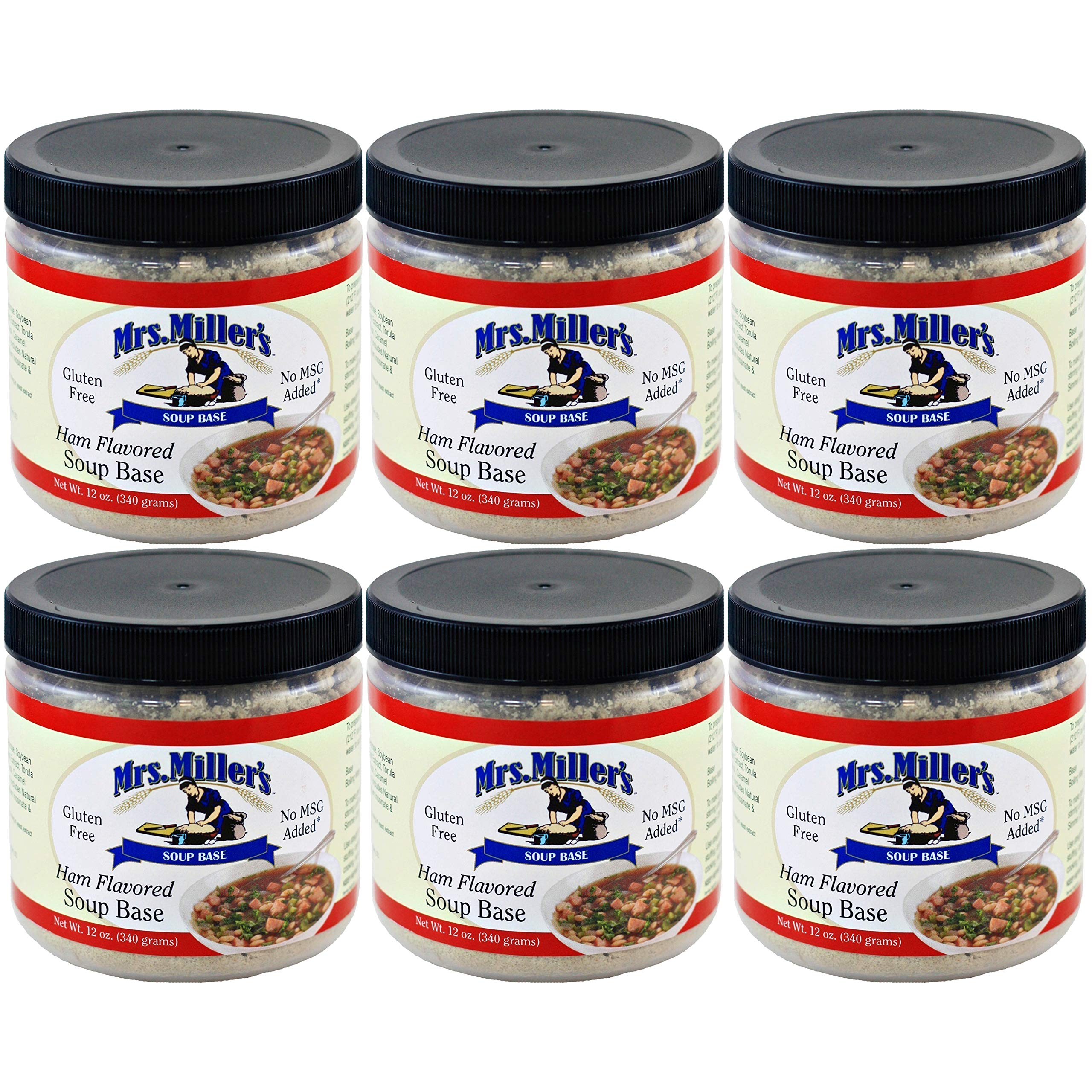 Mrs Miller's Homestyle Ham Soup Base - Gluten Free, No MSG, 12 Ounce (Pack of 6) | Perfect for Soups, Stews & Slow Cooker Meals | Quick & Easy Meal Solution