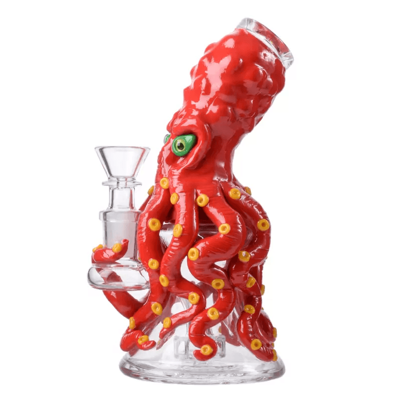 7 Inch Octopus Dab Rig - Mini Water Bong with 14mm Joint | Portable Glass Pipe for Concentrates & Herbs | Perfect for Home Use & Travel