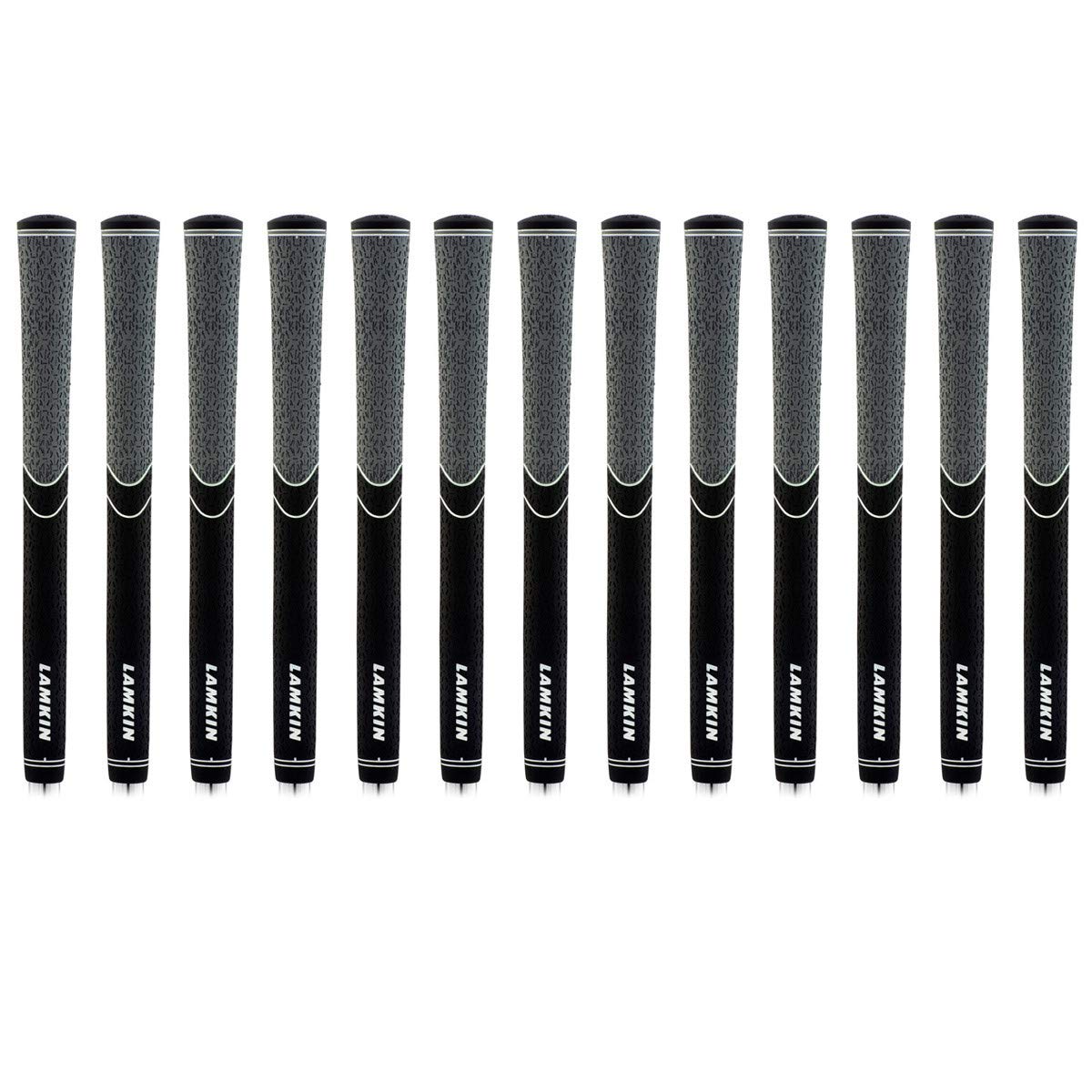 Lamkin ST +2 Hybrid Midsize Golf Grips - 13 Piece Golf Grip Pack in Black/Charcoal | Premium Golf Club Grips for Improved Control & Comfort | Perfect for Golfers Seeking Better Performance & Grip Stability