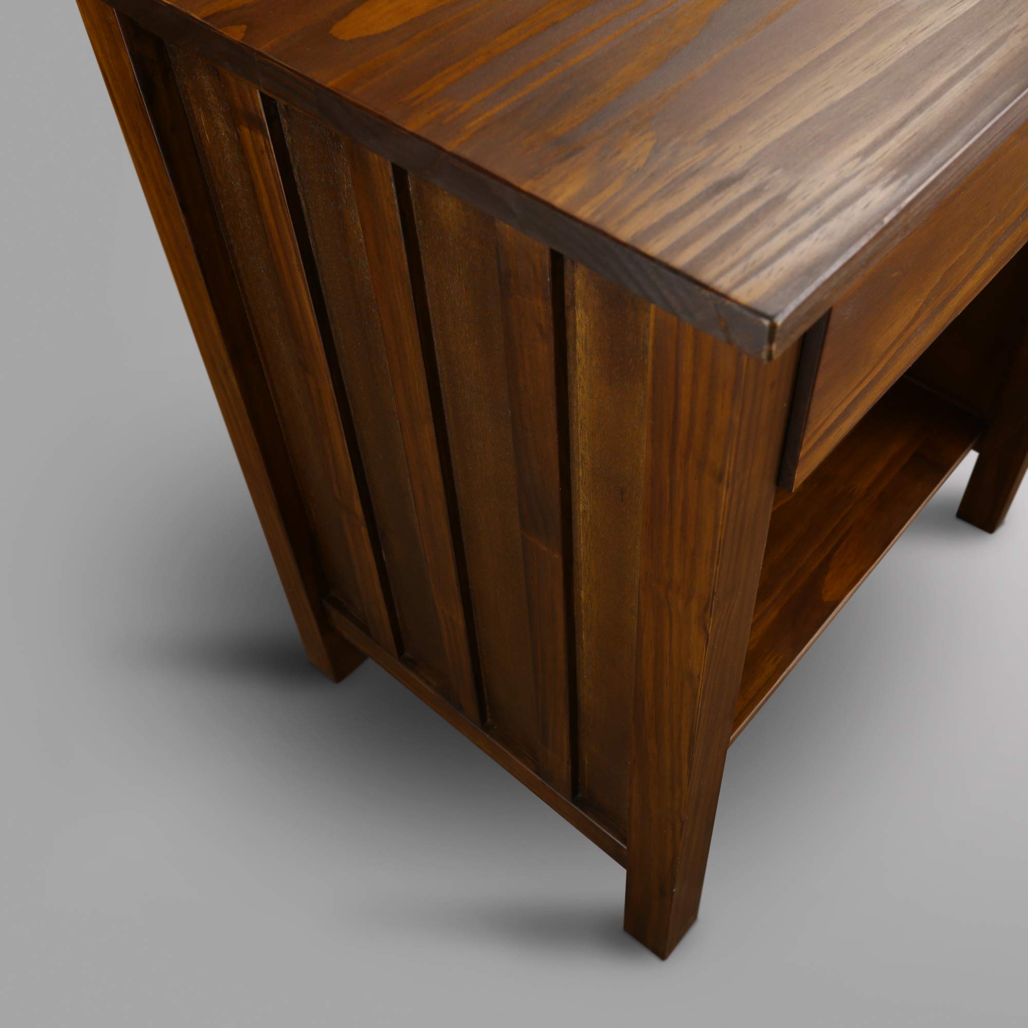 Casual Home Vanderbilt Nightstand with USB Port - Warm Brown Wood Bedside Table for Bedroom, Living Room & Office - Nightstand with Charging Station & Storage Drawer