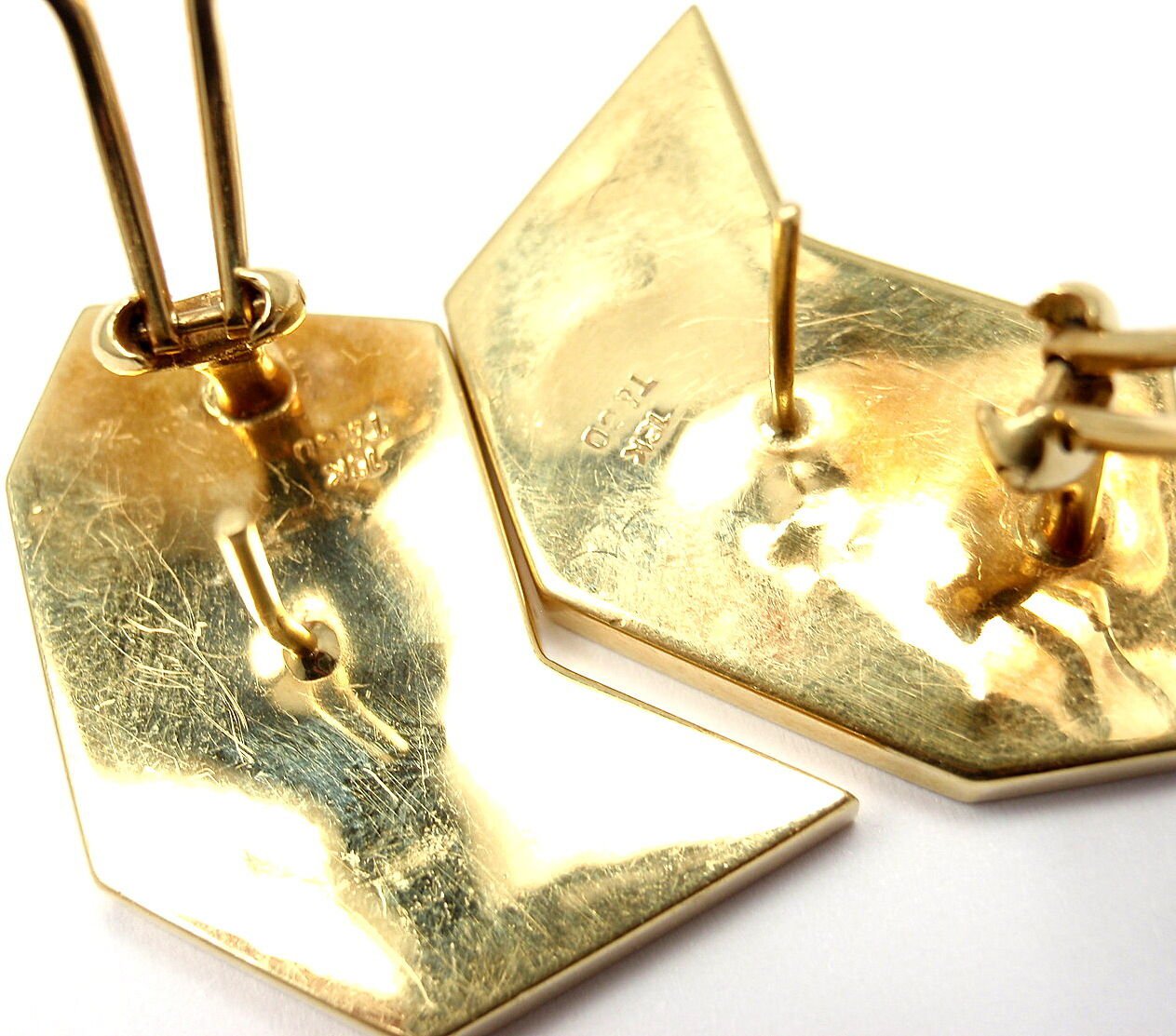 Authentic Tiffany & Co 18k Yellow Gold Black Jade Mother of Pearl Earrings - Luxury Jewelry for Women, Perfect for Weddings, Parties & Special Occasions