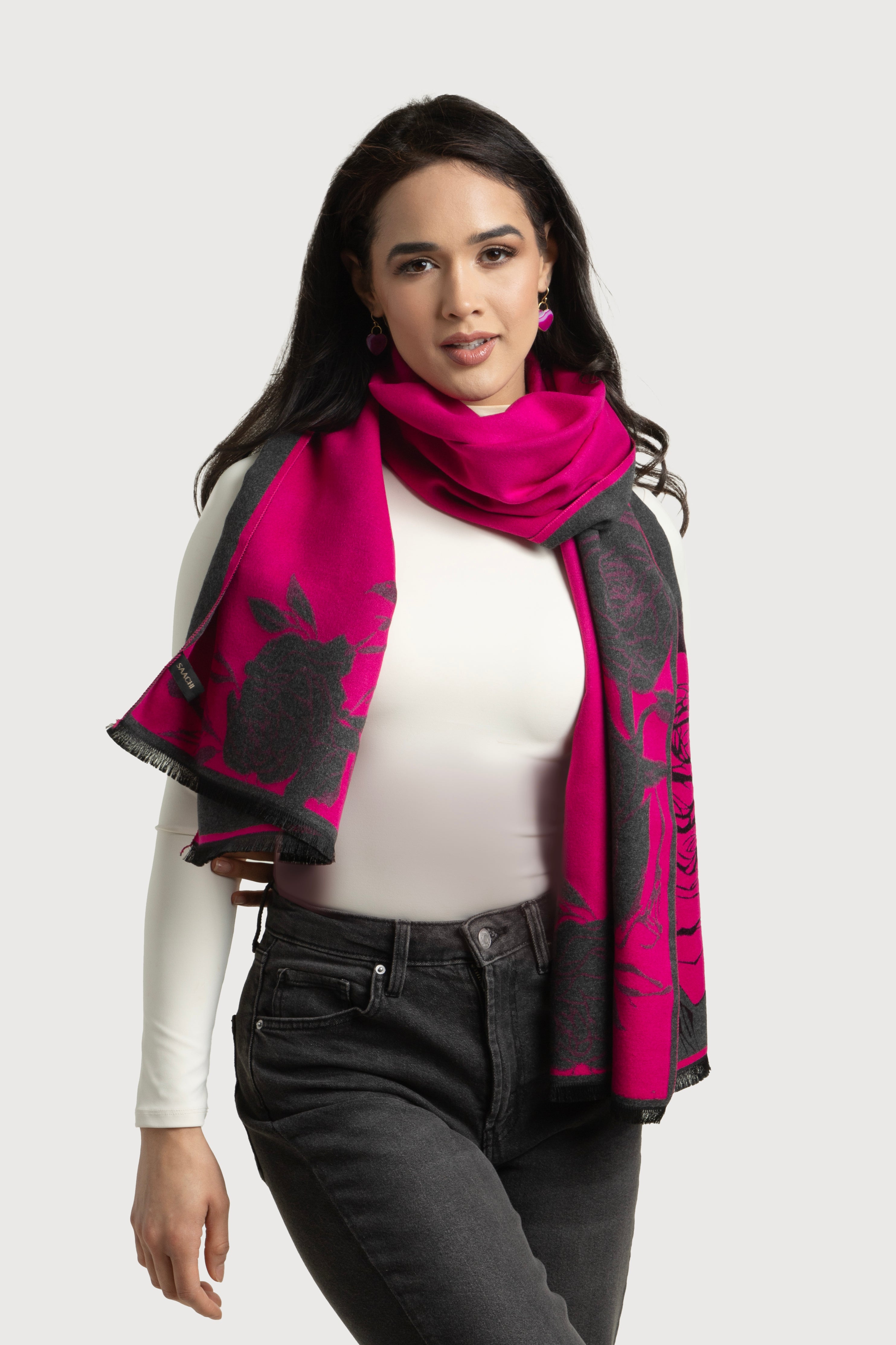 Stylish Bold Floral Reversible Scarf for Women - Lightweight Fashion Accessory for Spring, Fall & Winter - Perfect for Office, Travel & Special Occasions