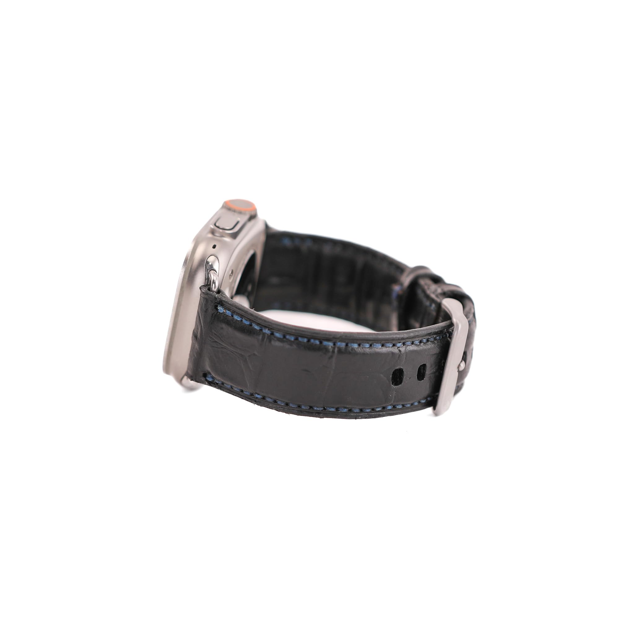 Apple Watch Ultra Leather Band - Premium Replacement Strap for Apple Watch Series 49mm/45mm/38mm (Midnight Black) - Perfect for Workouts, Business Meetings & Everyday Wear