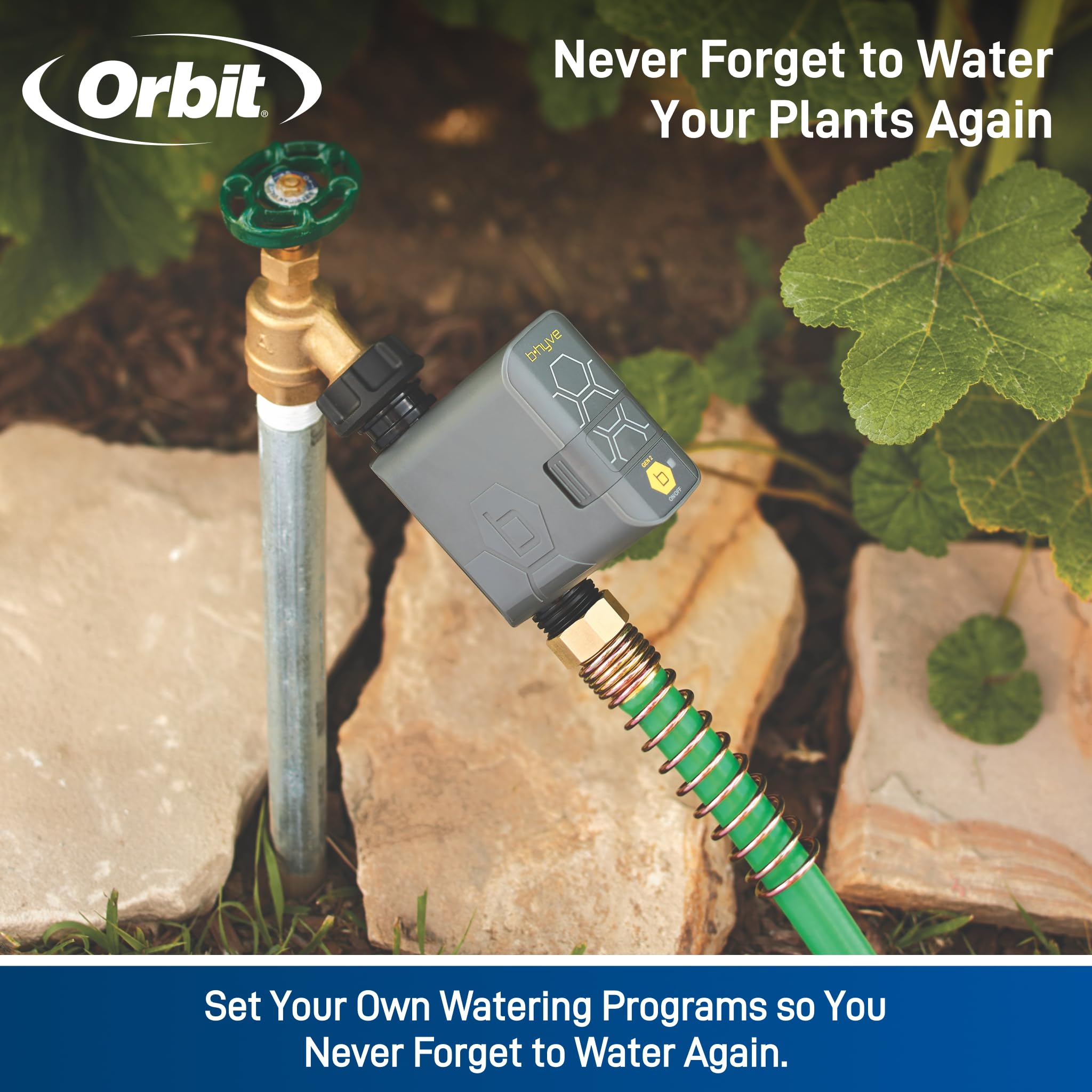 Orbit 90204Z B-hyve Gen 2 Smart Wi-Fi Hose Watering Timer with Hub - Automatic Sprinkler Controller for Lawn, Garden & Outdoor Plants