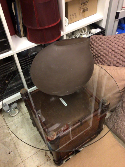 Bo Concepts Modern Brown Sphere Glass Vase - Elegant Home Decor for Living Room, Dining Table & Wedding Centerpieces