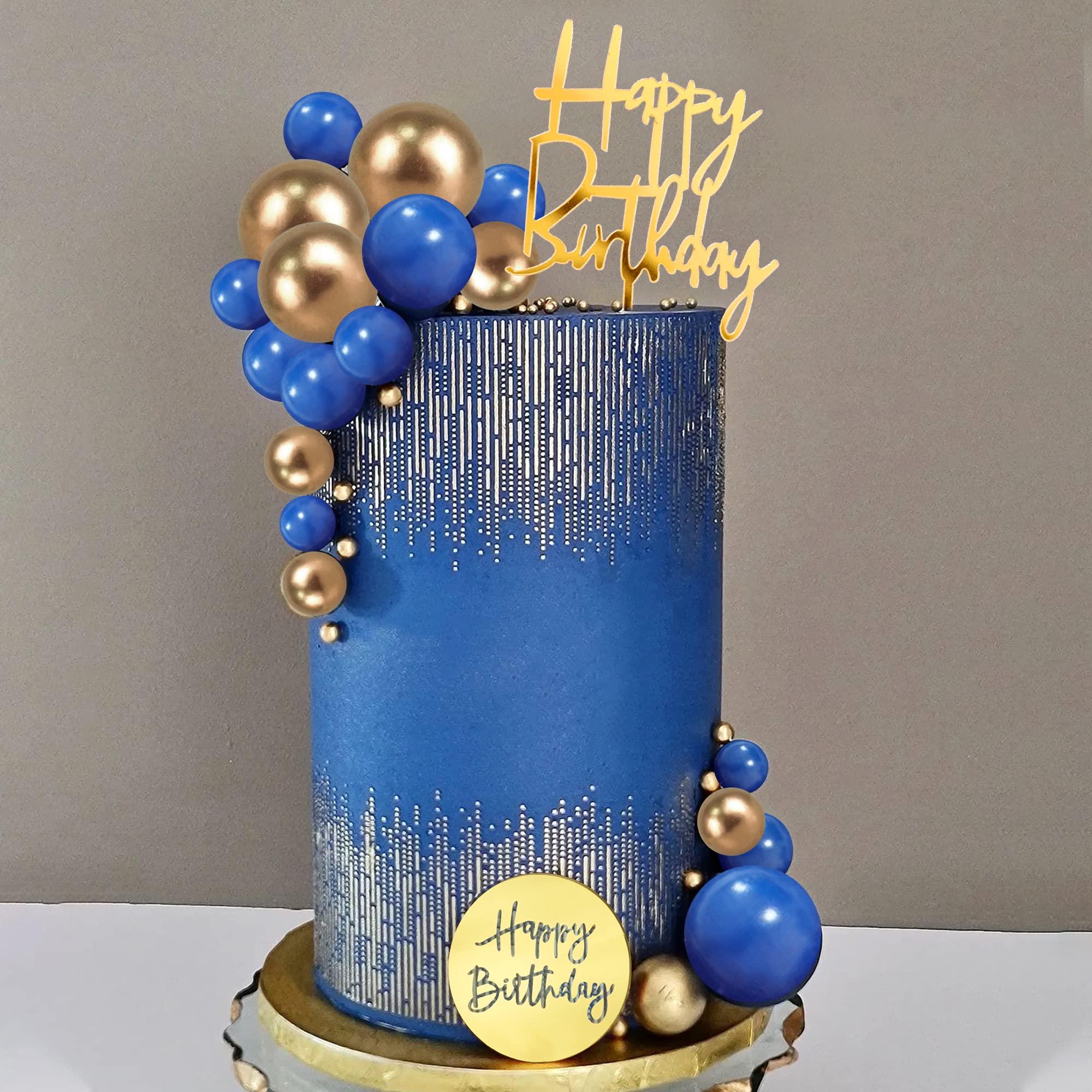 25 PCS Acrylic Happy Birthday Cake Topper Set with Numbers 0-9, Crown & Ball Shaped Cake Insert Toppers - Perfect for Kids and Adults Birthday Party Decorations (Style 1) | Ideal for Birthday Cakes, Cupcakes, and Dessert Table Displays
