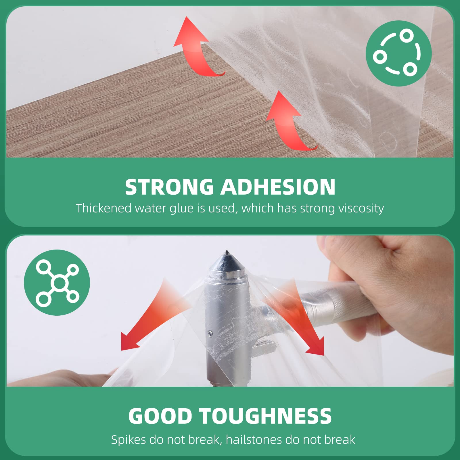Greenhouse Repair Tape - 6.3 mil Thickness, Clear UV Resistant Plastic Sheeting Tape (3in x 213ft) for Greenhouse Coverings, Poly Film Repairs & DIY Plant Protection