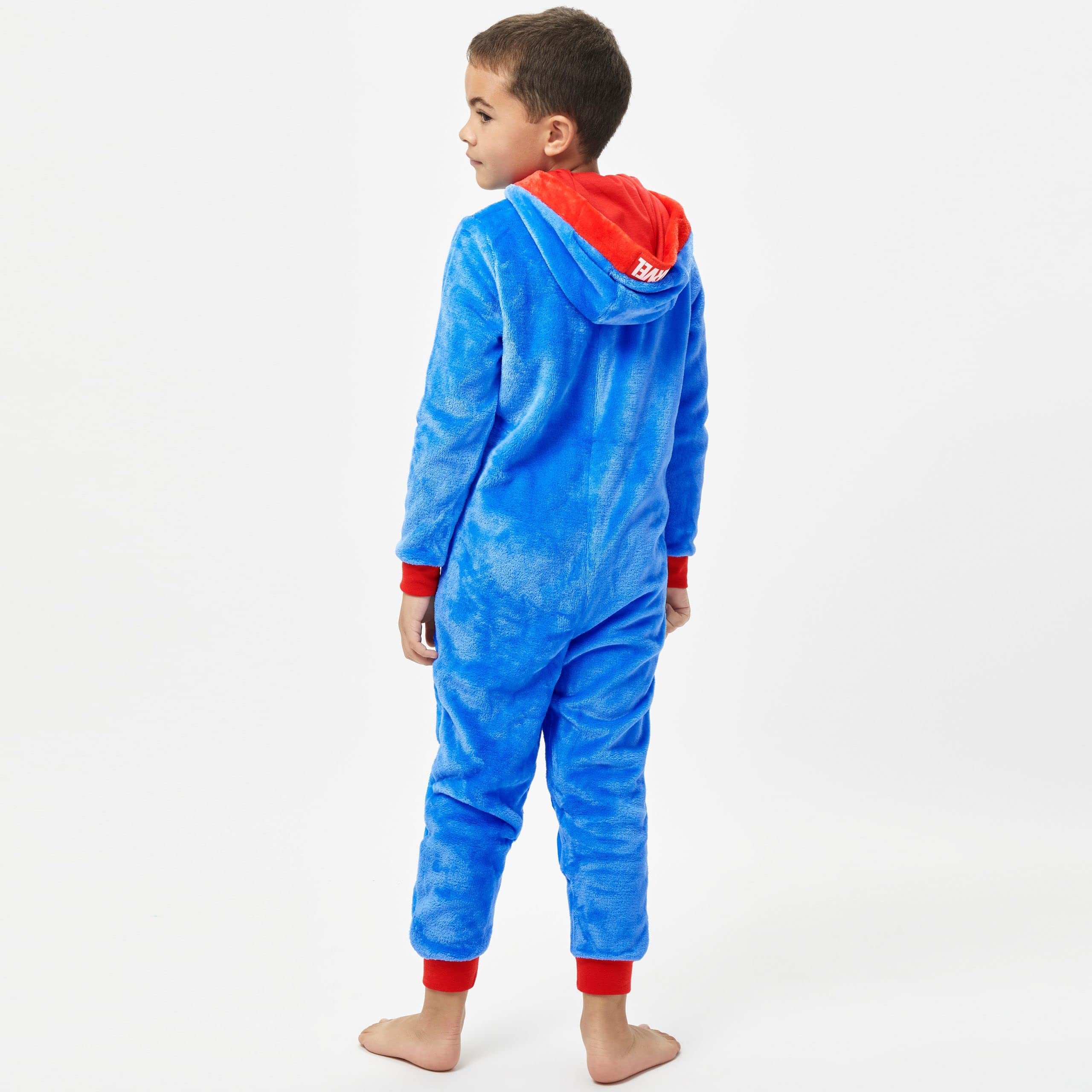 Marvel Boys' Captain America Onesie Pajamas - Superhero Costume for Kids & Toddlers - Soft & Comfortable Sleepwear for Halloween, Cosplay & Birthday Parties
