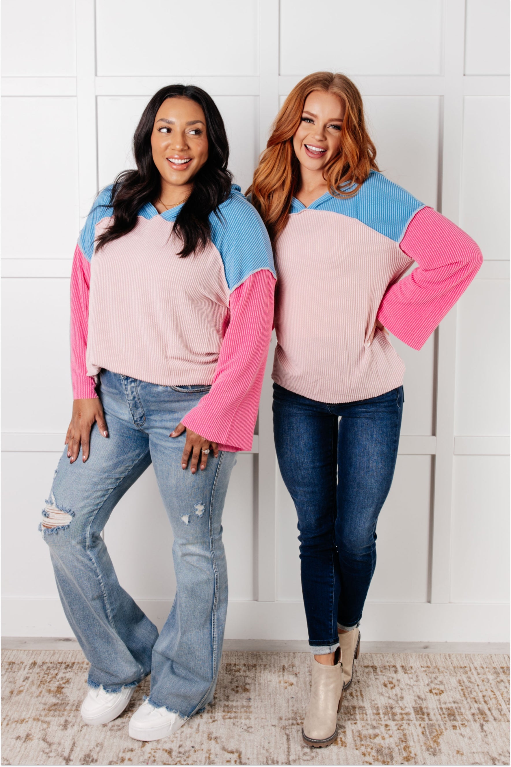 Color Block Pullover Sweater for Women - Trendy Striped Knit Top for Casual Wear, Office & Outings