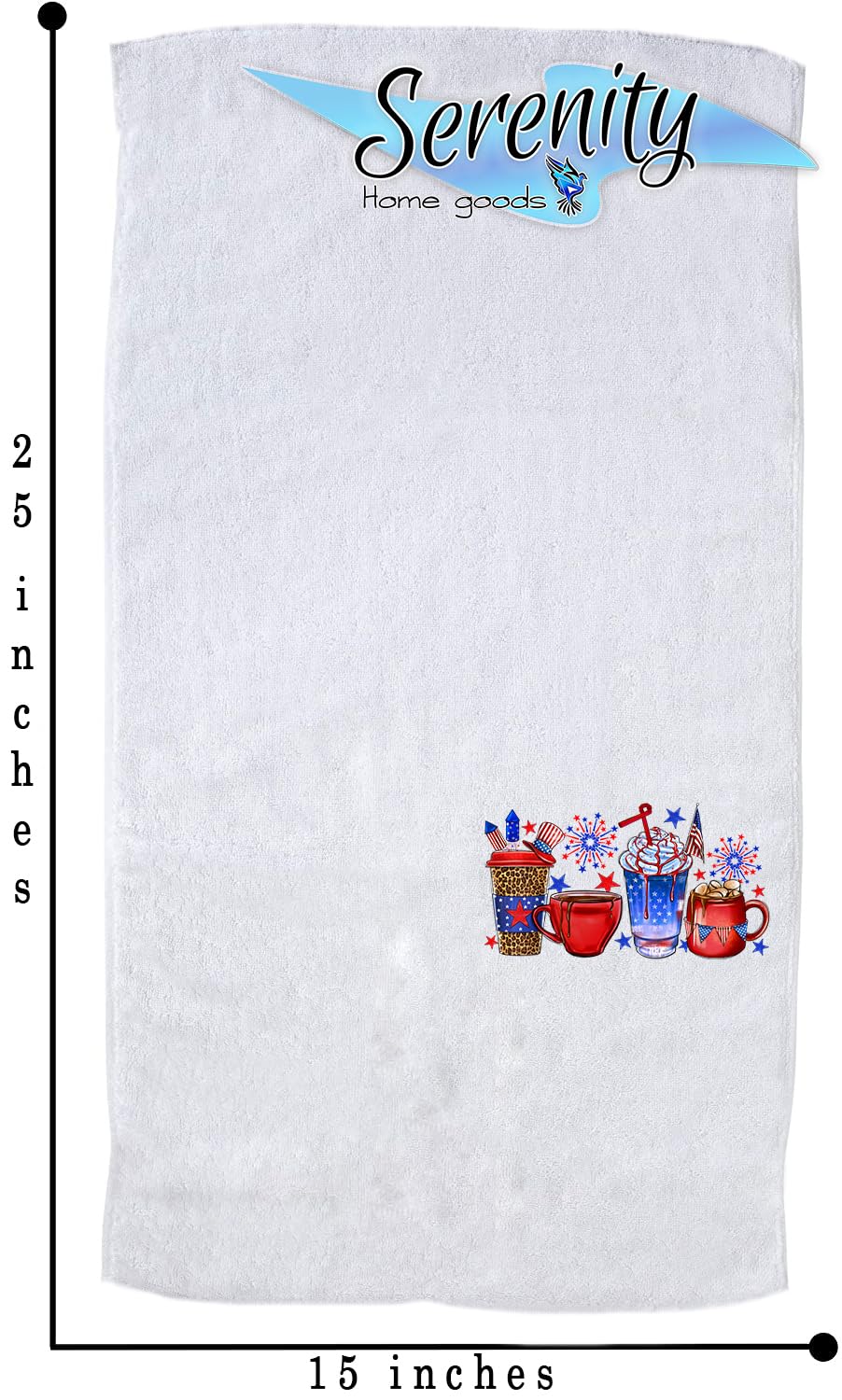 American Flag Hand Towels - Patriotic Red White and Blue Kitchen & Bath Towels for Memorial Day, 4th of July, Summer Home Decor | USA Holiday Decorations for Spring, Fall, and Seasonal Accents | Perfect for Parties, BBQs, and Patriotic Home Styling