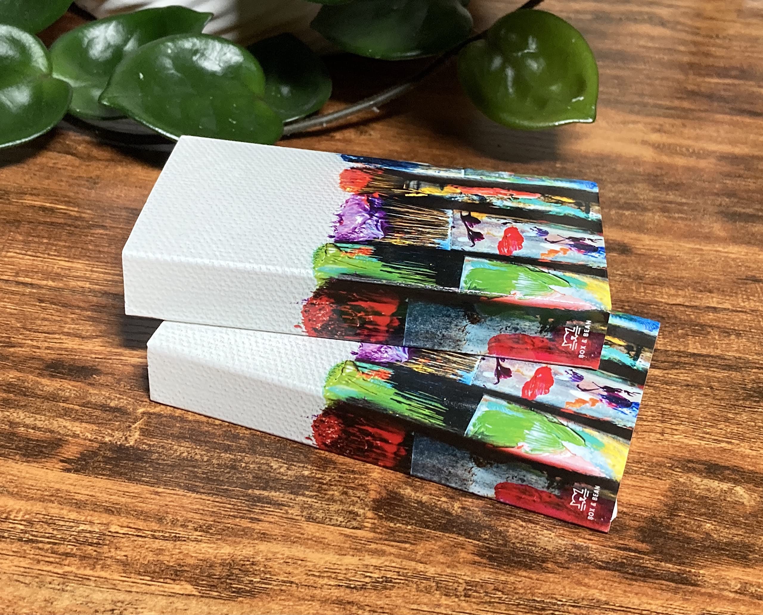 Decorative Paint Brushes Matchboxes with Wooden Matches - Premium Set of 2 for Lighting Candles, Fireplaces, Grills, Campfires & Home Decor | Perfect for Weddings, Parties & Romantic Ambiance