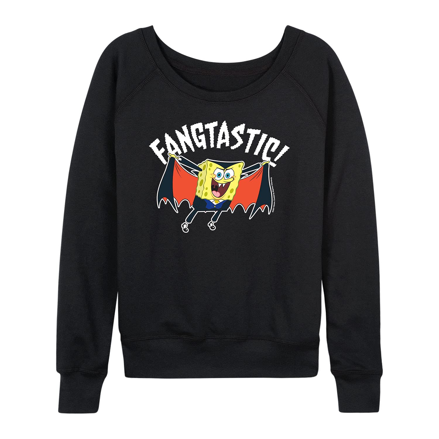 HYBRID APPAREL Women's SpongeBob SquarePants Fangastic Lightweight French Terry Pullover Hoodie - Soft Lounge Wear for Casual Outings & Cartoon Lovers