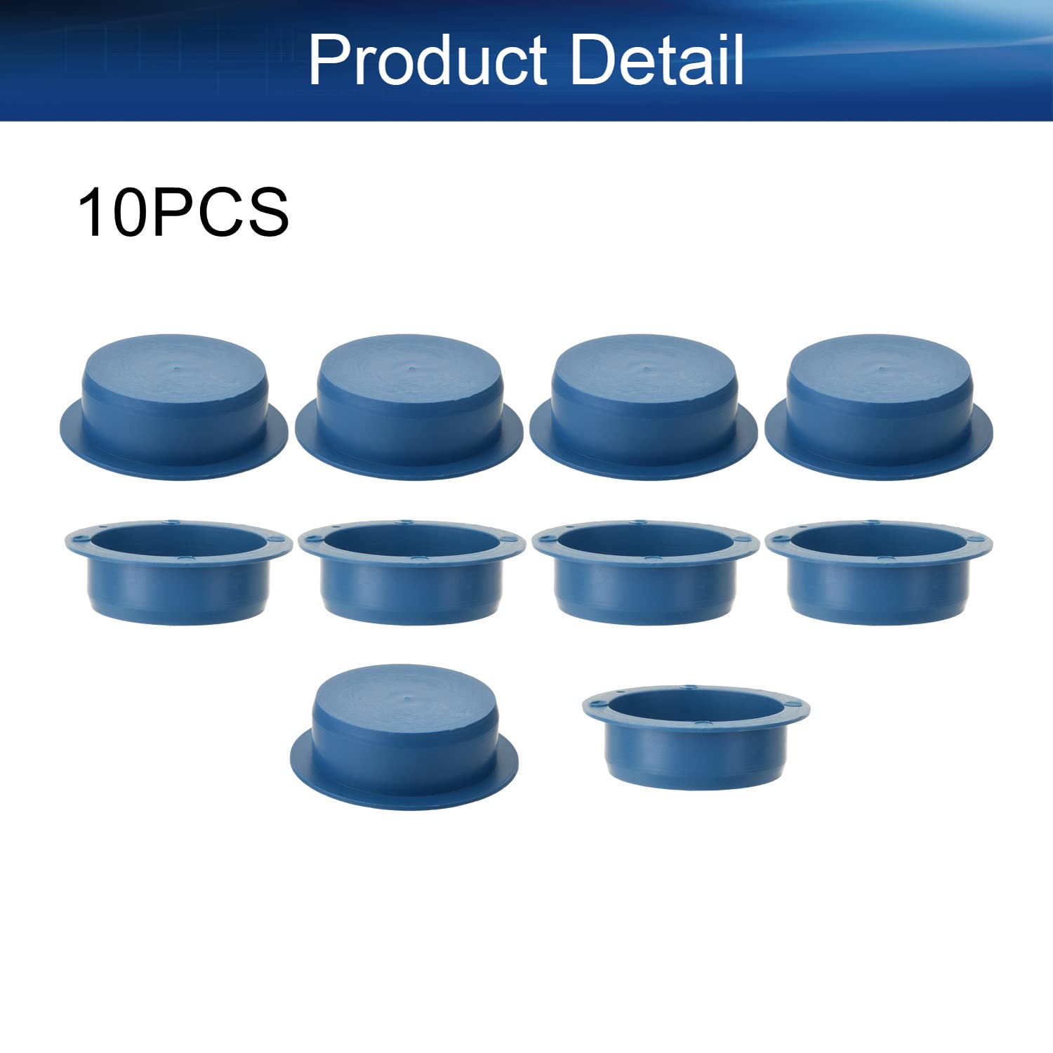 10pcs PE 40mm Round Head Hole Plugs - Waterproof Tapered Stoppers for Pipes, Tubes & Drains (Blue) - Ideal for Plumbing, DIY Projects & Water Leak Prevention