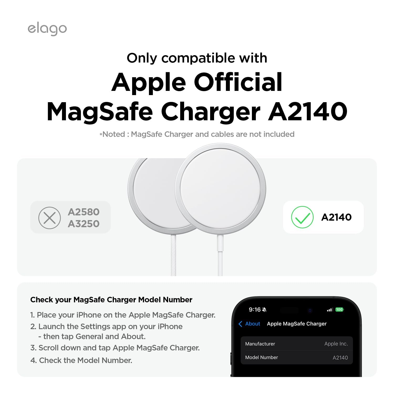 elago MagSafe Charging Station for iPhone 16/15/14/13/12 Series | Wireless Charger for AirPods 4/Pro 2/Pro/3 & All Apple Watch Models | Fast Magnetic Charging Stand | Perfect for Nightstand, Office Desk & Travel | Black (Cables Not Included)